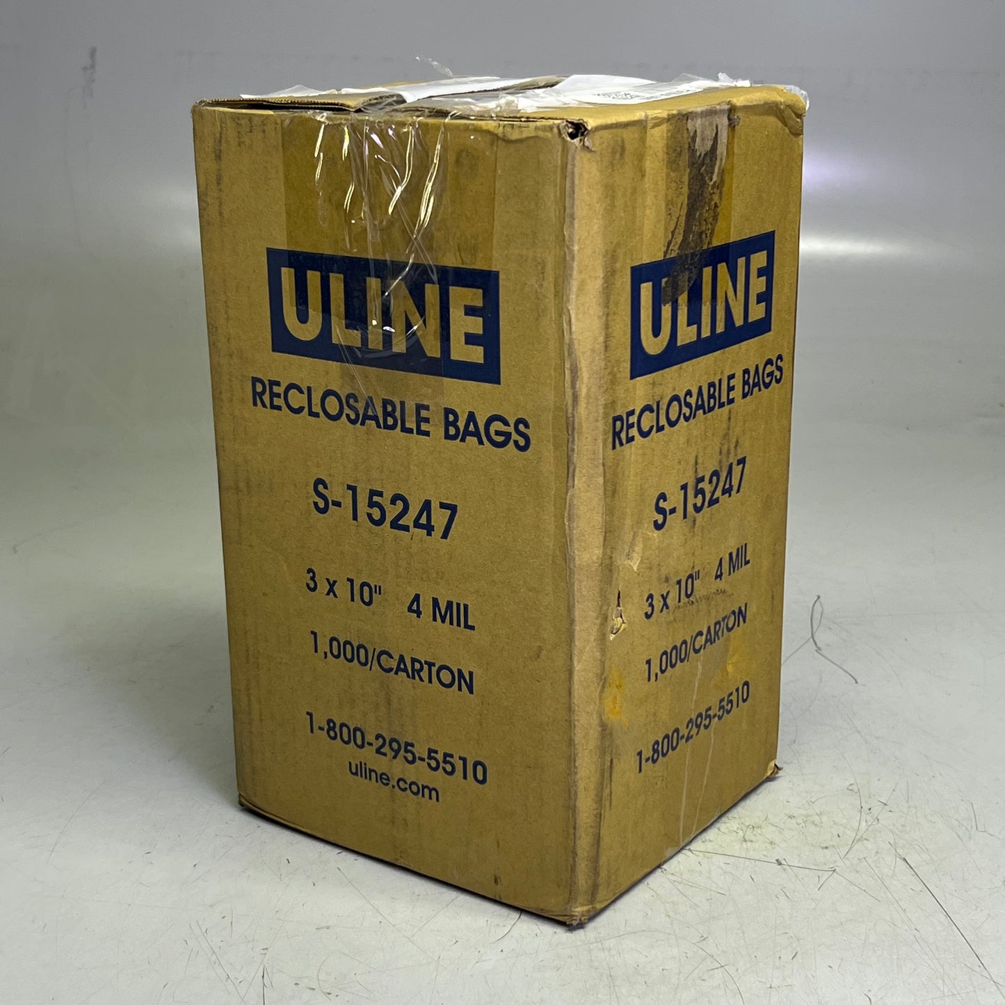 ULINE (1000 Bags) Reclosable Bags Sz 3" x 10" S-15247