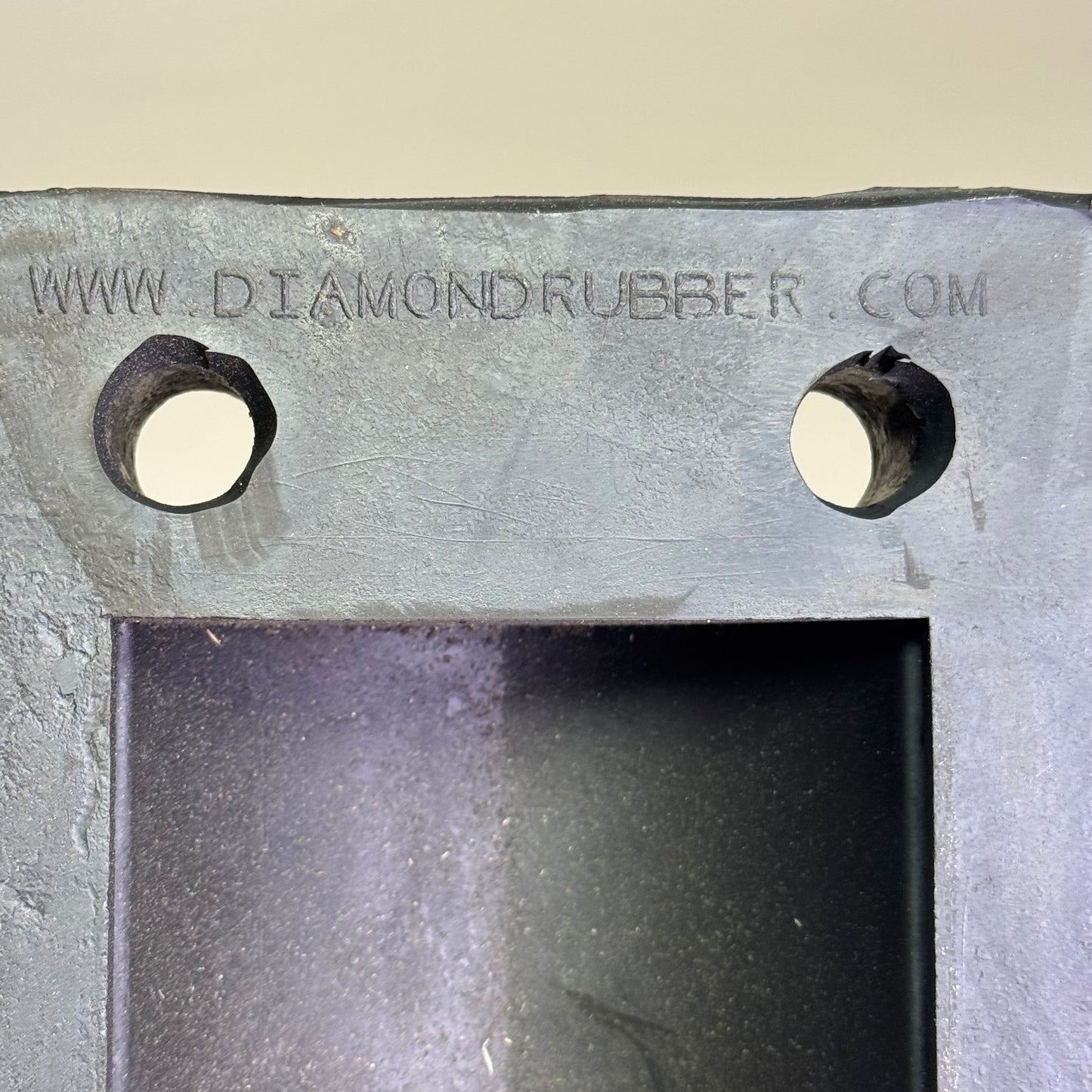 DIAMONRUBBER (2 PACK) 4 Hole Semi Oval Reinforced Rubber Bumper, Black