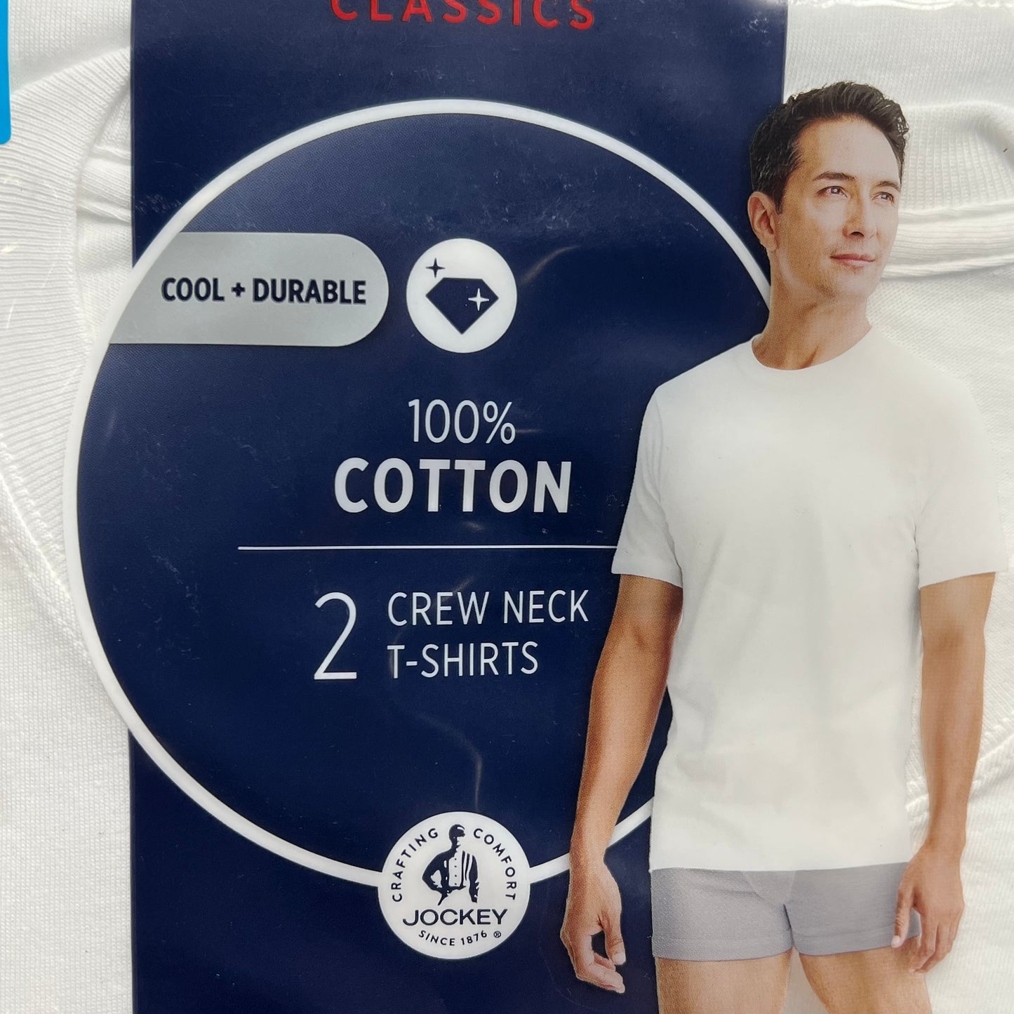 JOCKEY (2 PACK) Crew Neck T-shirts 100% Cotton Men's Sz XLT White 000980/100