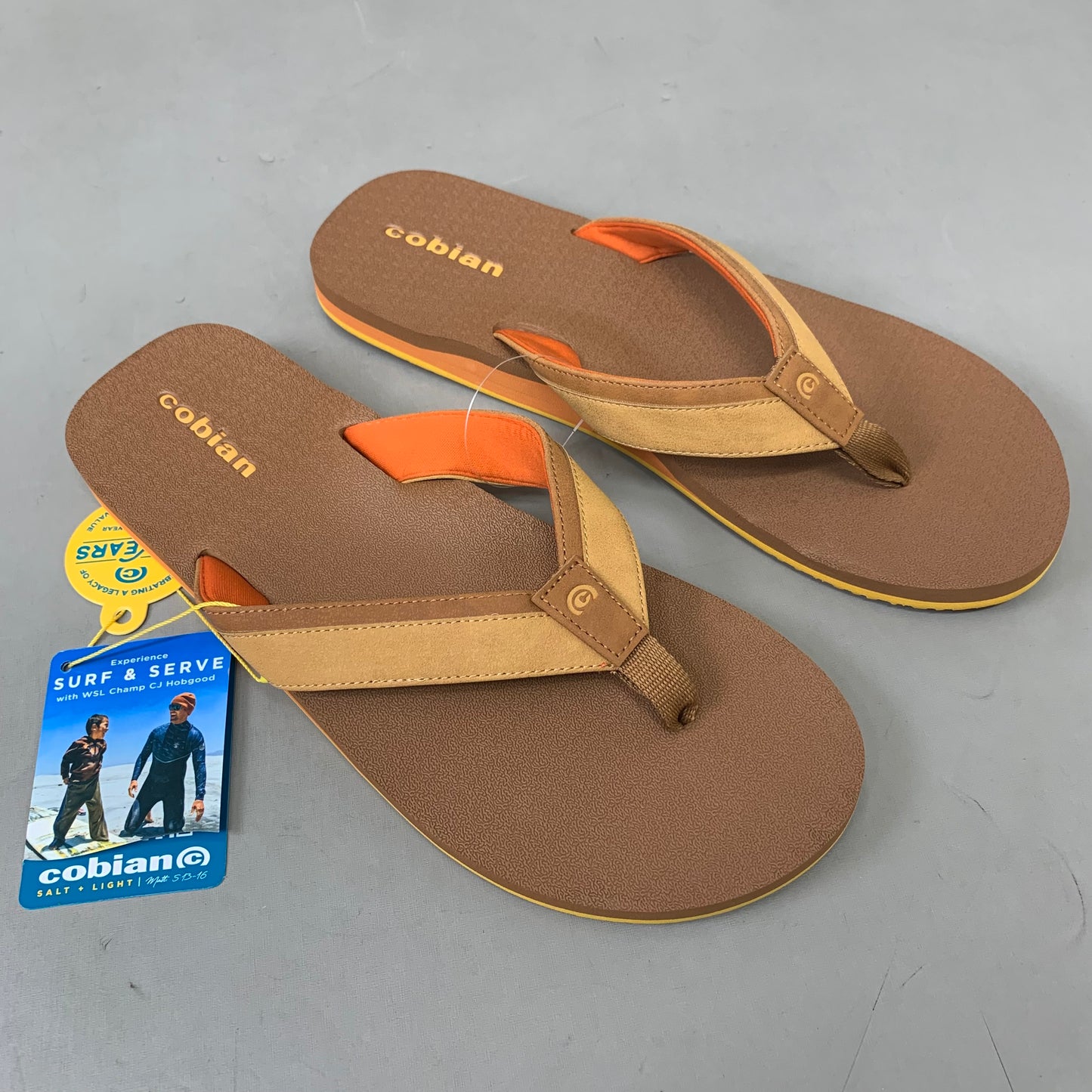 COBIAN Foamie Full Arch Support Sandals Men's Sz 13, 46 Eu Brown FAO25-200-13
