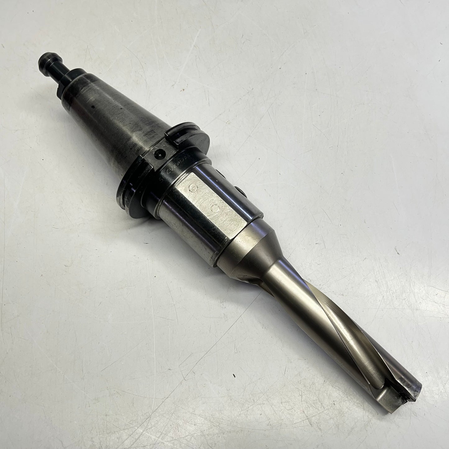 End Mill Tool Holder W/ Ingersoll Quad Drill ~ 1.375" Dia Q0349140N6R02  (Used)