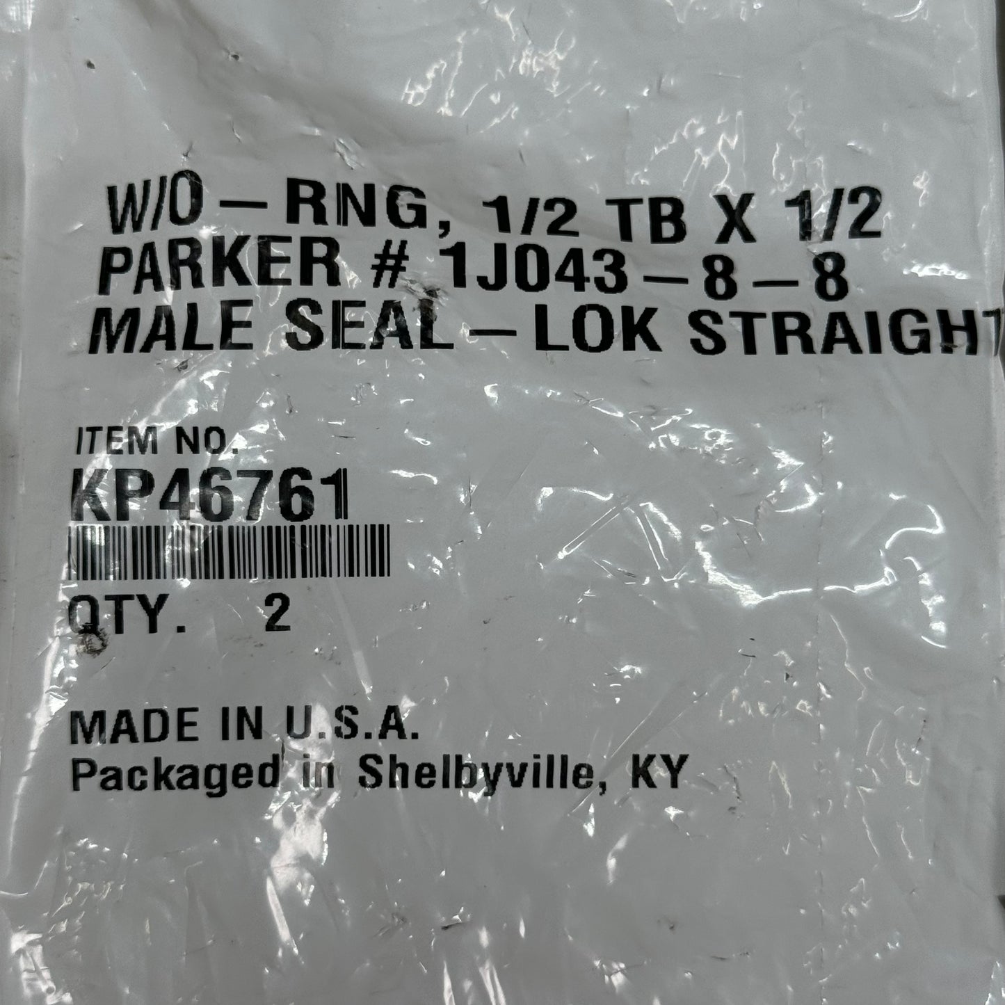 PARKER (2 PACK) Hydraulic Hose 1J043-8-8 Male Seal-LOK 1/2" x 1/2" Steel KP46761