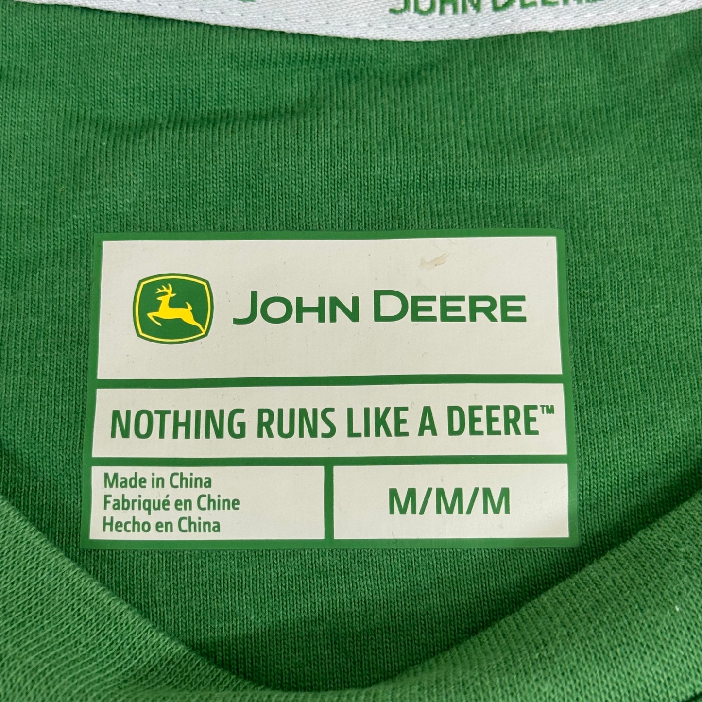 JOHN DEERE Embroidered Logo Short Sleeve Tee Shirt Men's Sz M Green 1896842
