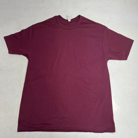 ZA@ AMERICAN APPAREL (12 PACK) Heavyweight Cotton Tee Unisex Sz L  Burgundy 1301