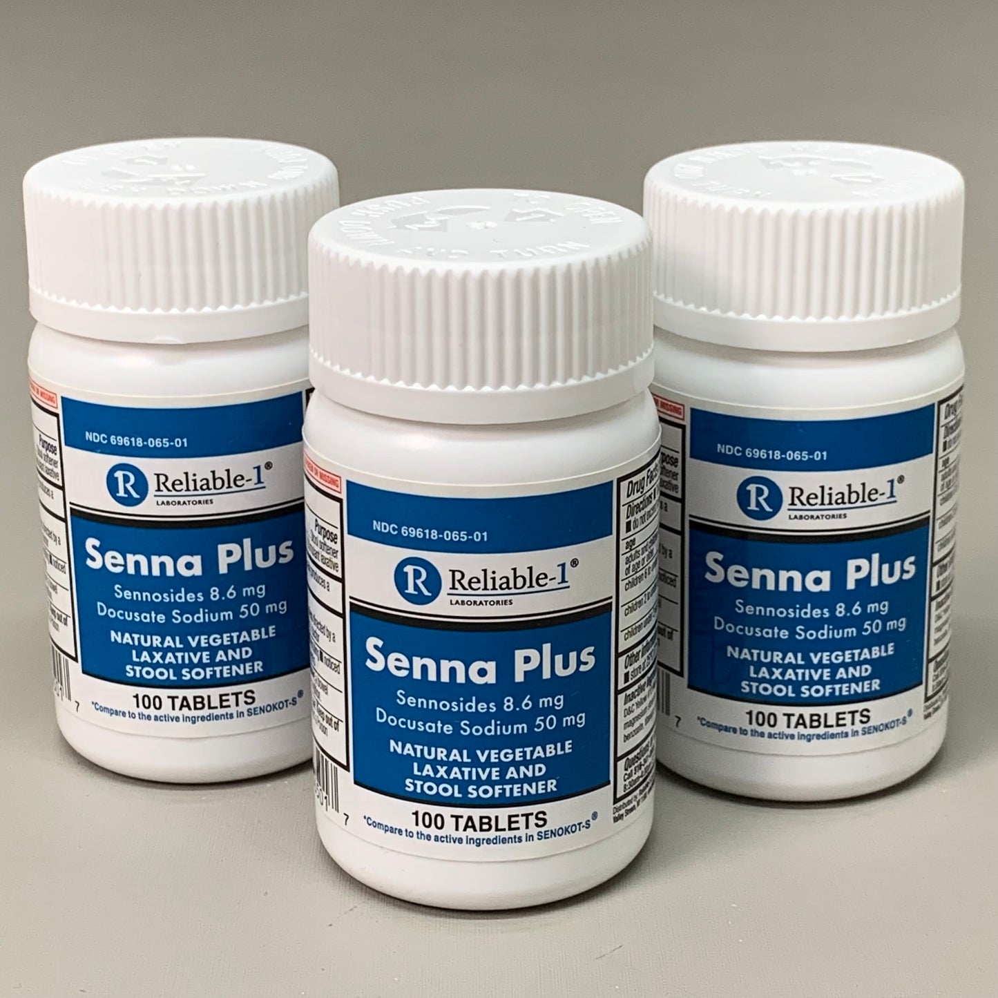 RELIABLE 1 (3 PACK!) Senna Plus 100 tablets 223048 BB-06/2025