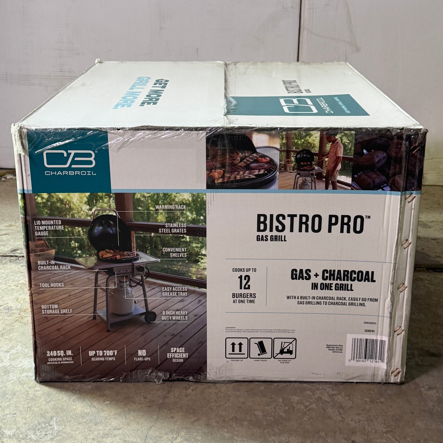CHARBROIL Bistro Pro Gas Grill For Small Spaces And Patios 240 sq in Black 25302161