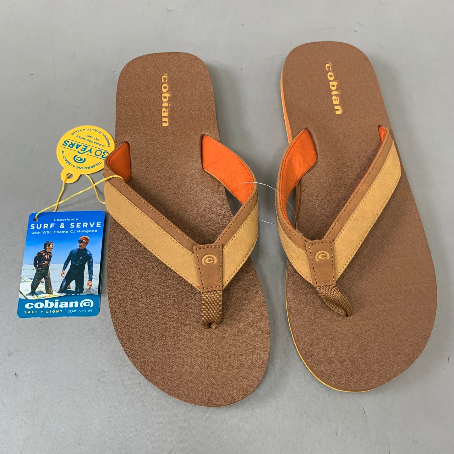 COBIAN Foamie Full Arch Support Sandals Men's Sz 13, 46 Eu Brown FAO25-200-13