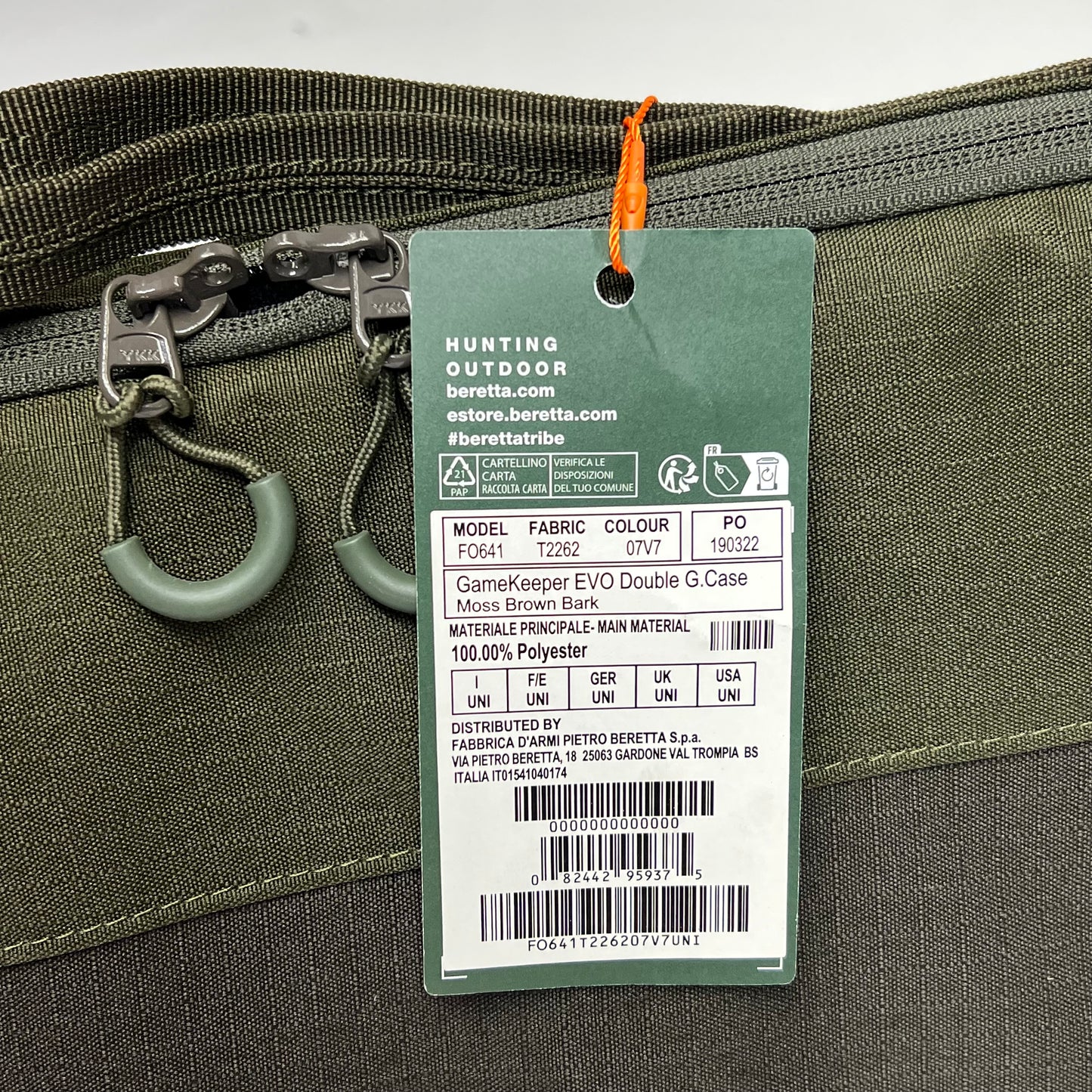 BERETTA Game Keeper Evo Double Gun Case Scratch Resistant 140cm Moss/Brown FO641