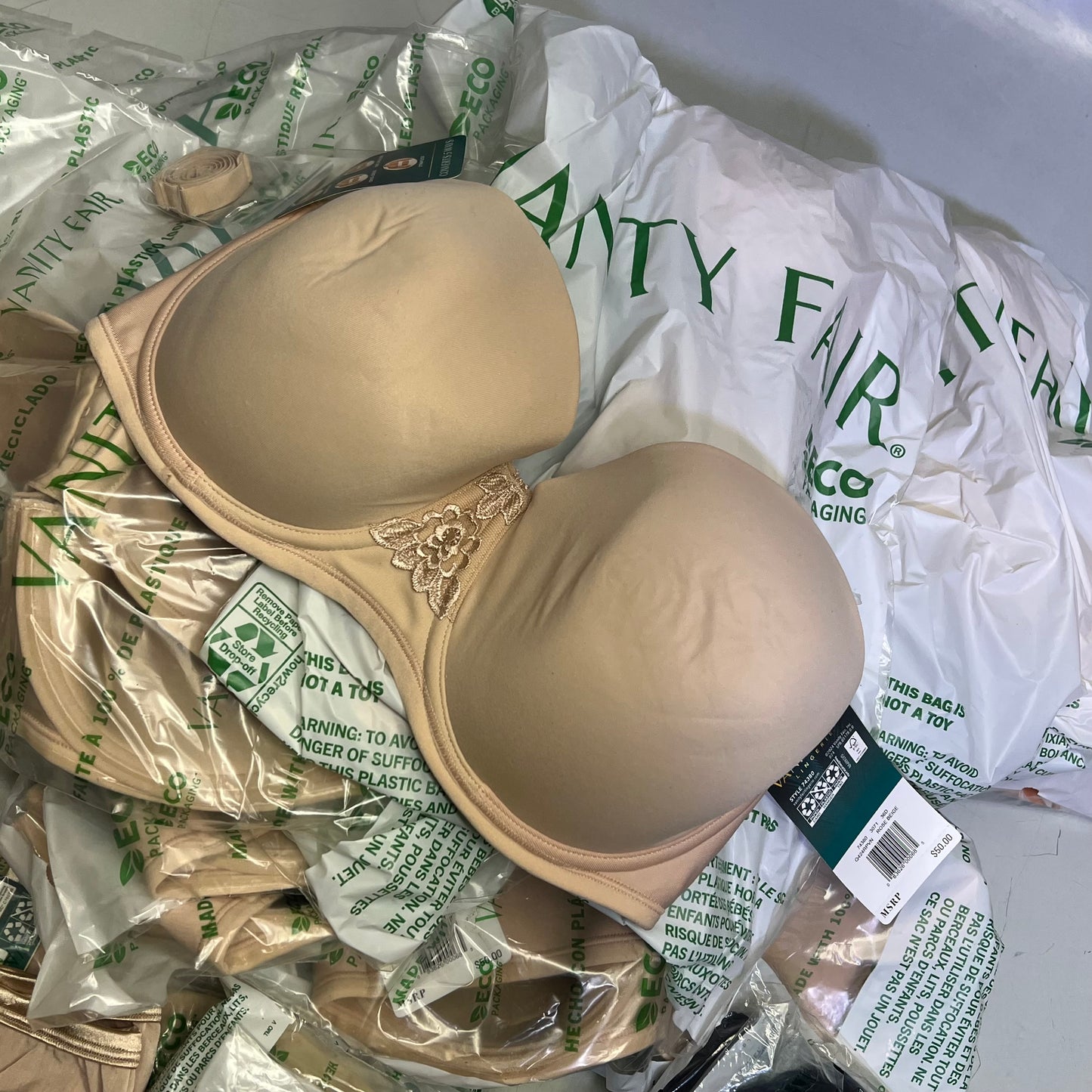 ZA@ VANITY FAIR Lot Of Assorted Bras, Tummy Control Tank Tops & Underwear Women's Varity of Sizes Tan/Black