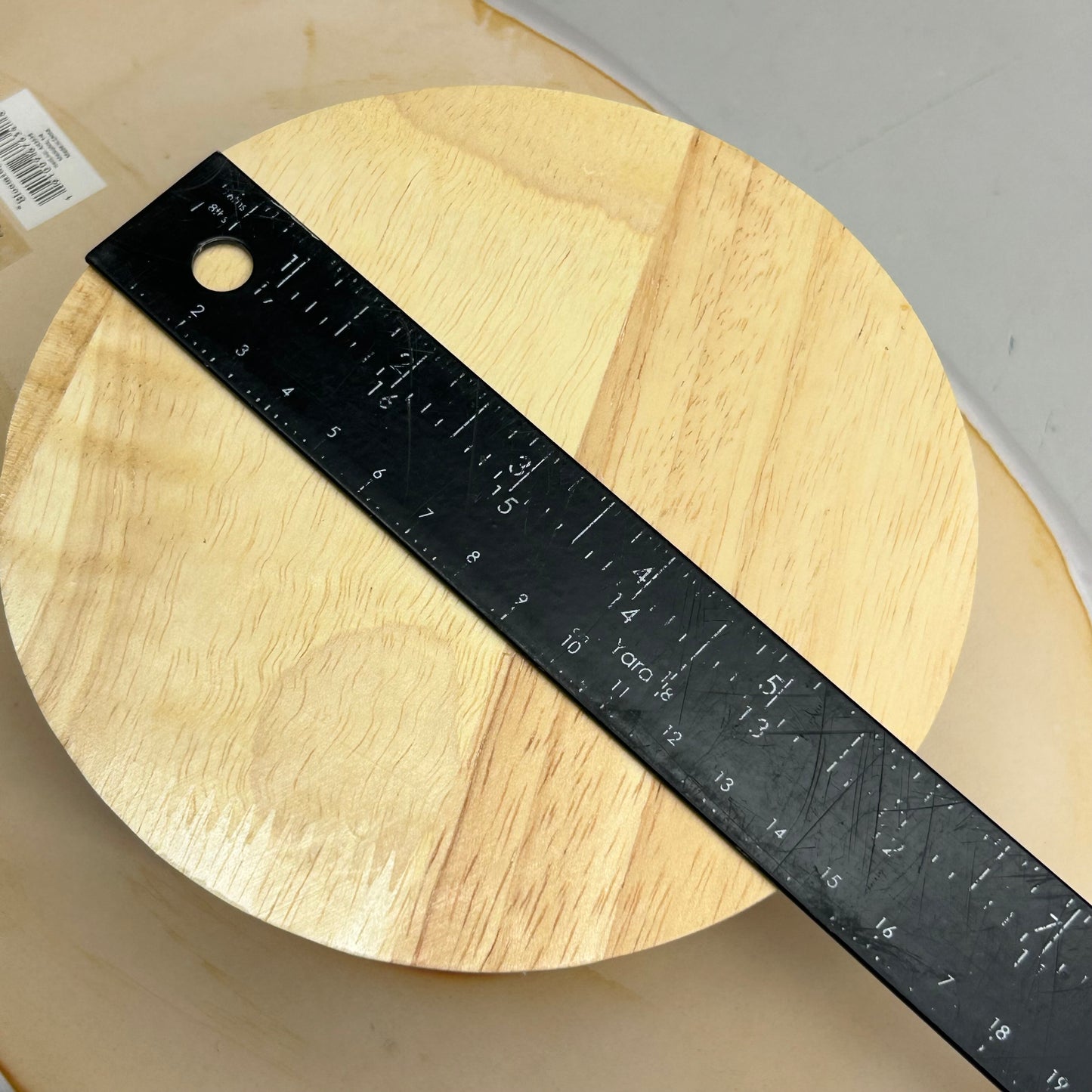 BLOOMINGVILLE Stoneware Pedestal W/ Acacia Base  14" Length White AH3538