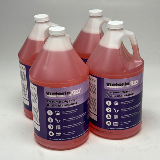 VICTORIA BAY (4 PACK) Commercial Enzyme Digester Drain Maintainer & Odor Control 1 Gal. K00074 (New Other, Distressed Box)