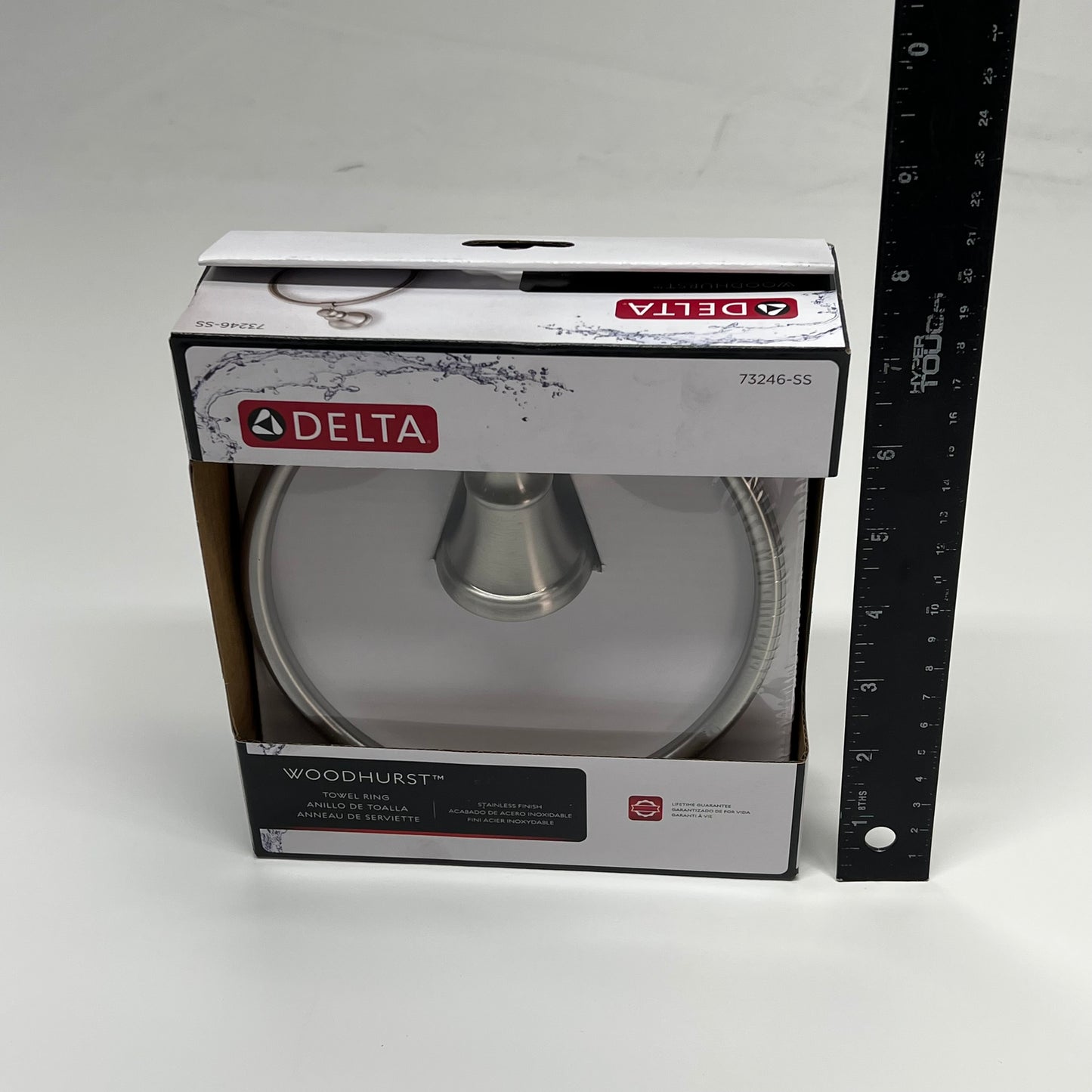 DELTA  Woodhurst Towel Ring Extends 2-7//8" From Wall Stainless Finish 73246-SS