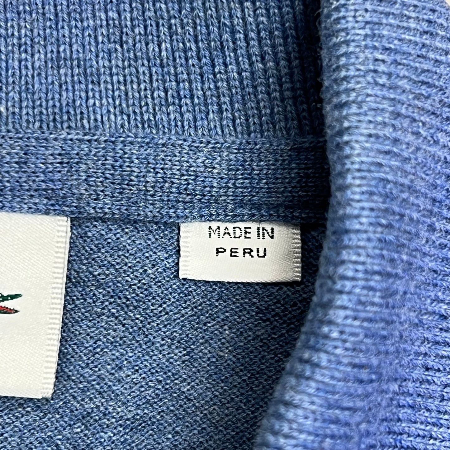 LACOSTE Classic Fit L.12.12 Heather Polo Ribbed Colar Men's Sz XS-2 Blue Chine