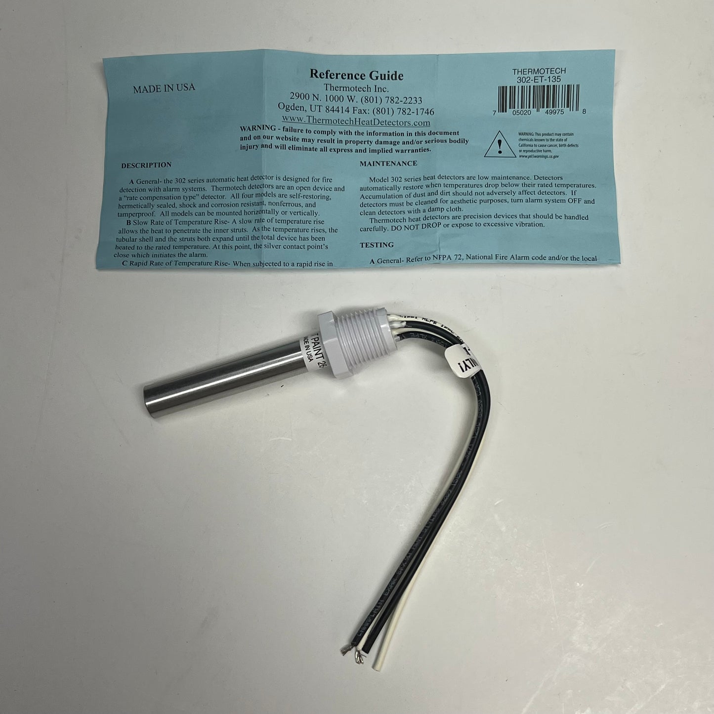 THEROTECH All Weather Heat Detector W/ Hexagonal Grip Bushing 302-ET-135