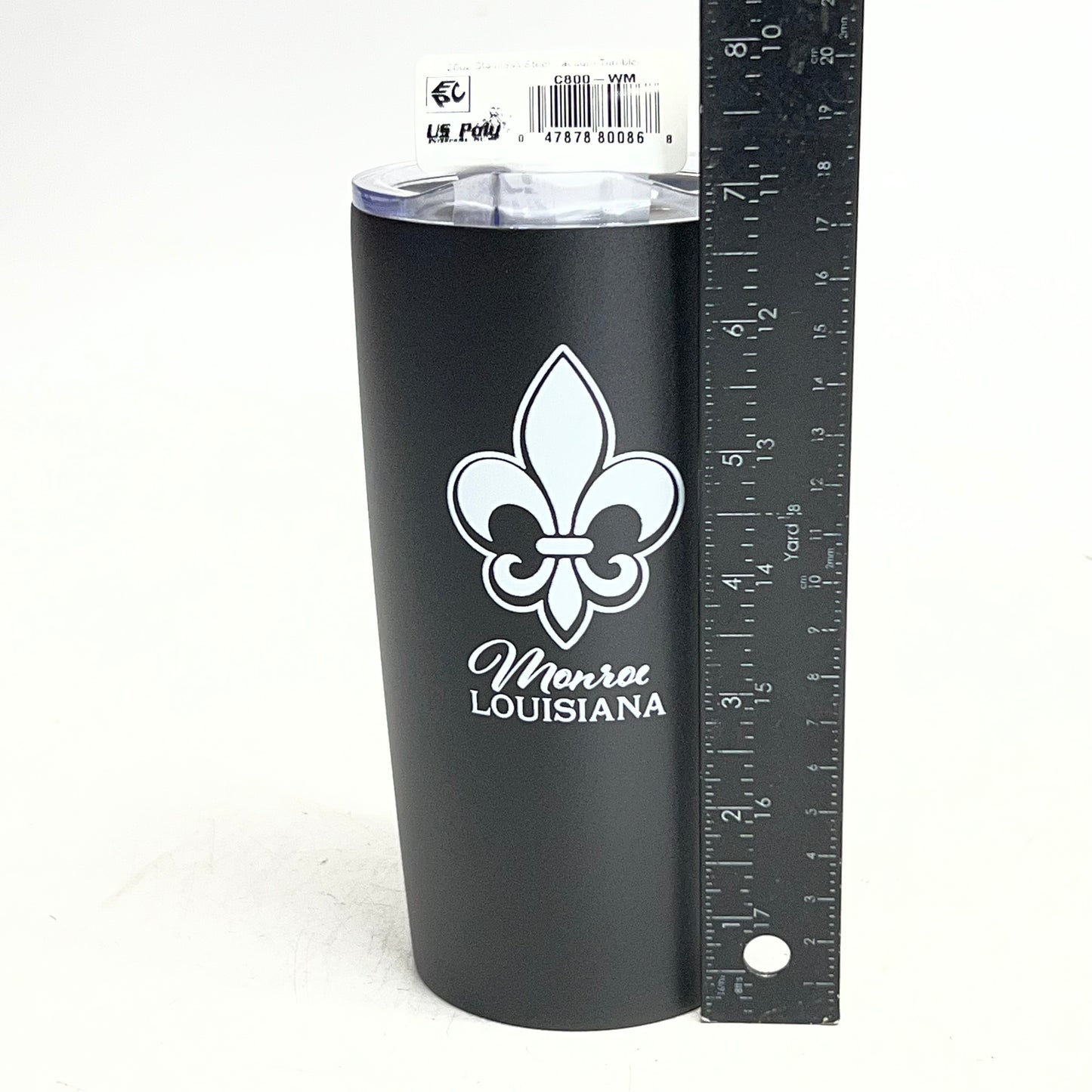US PALY 20 Oz Stainless Steel Tumbler with Design, Black C800-WM