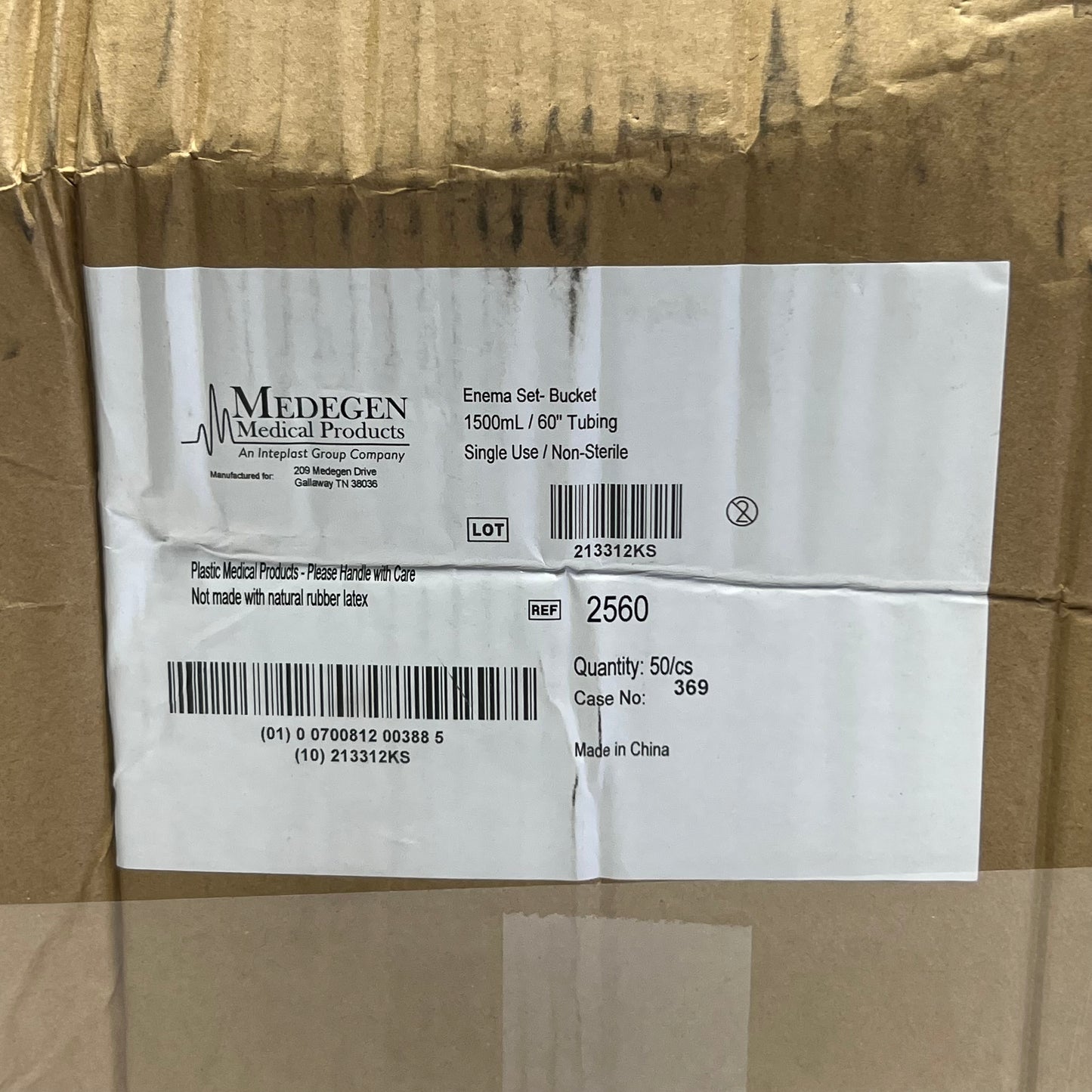 MEDEGEN (50 PACK) Enema Set Bucket 1500 ml / 60" Tubing Single Use Non Sterile 2560