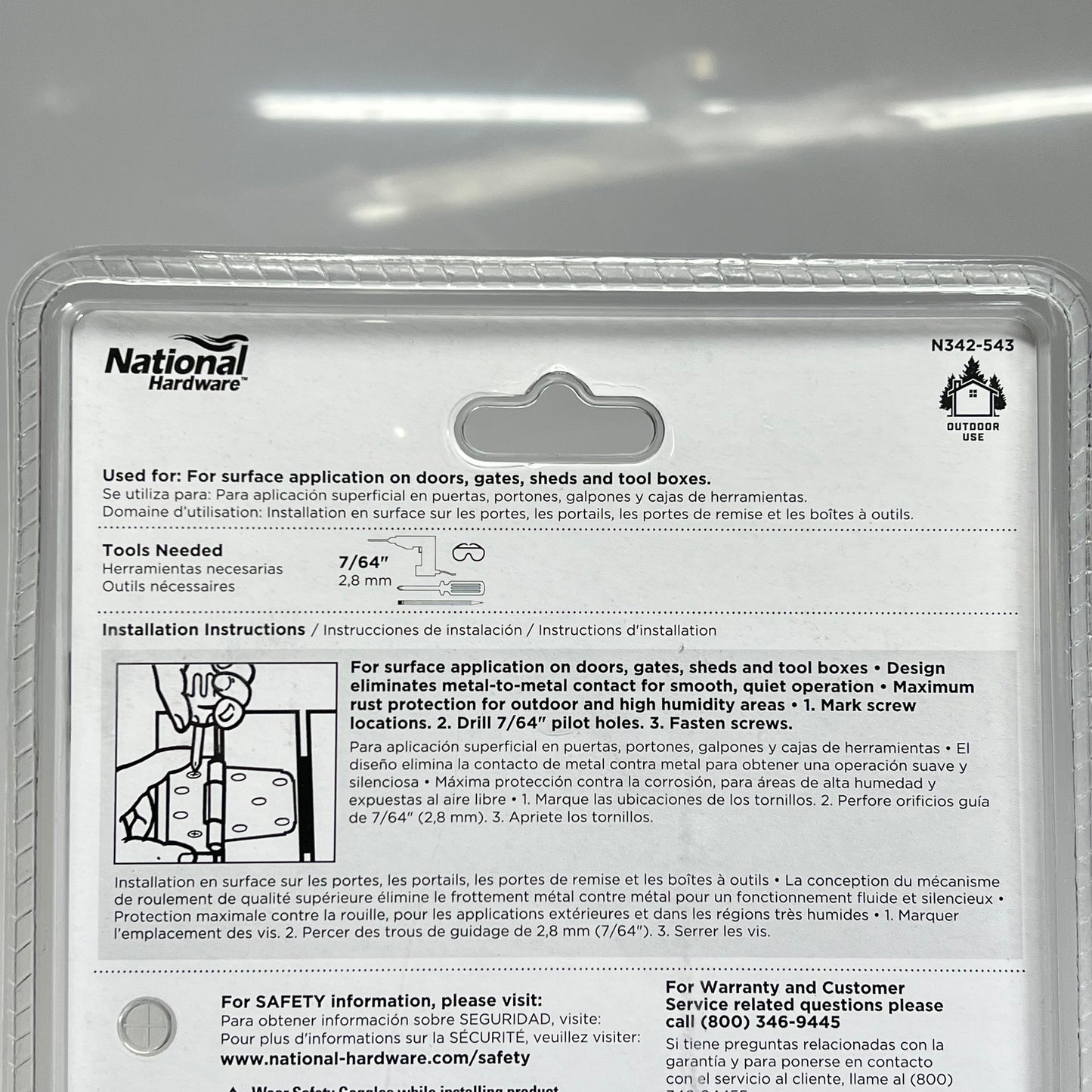 NATIONAL HARDWARE  Stainless Steel Extra Heavy Hinge 3.5" Nickel  SKU: N342-543