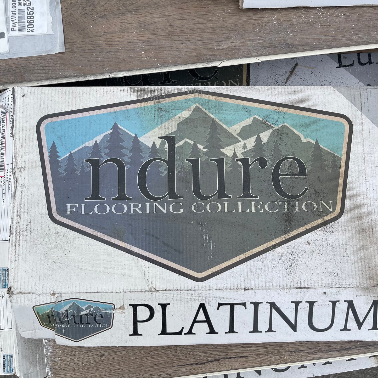 Z@ Pallet of NDURE Flooring Platinum Plus Series 60”x9” planks (AS-IS)
