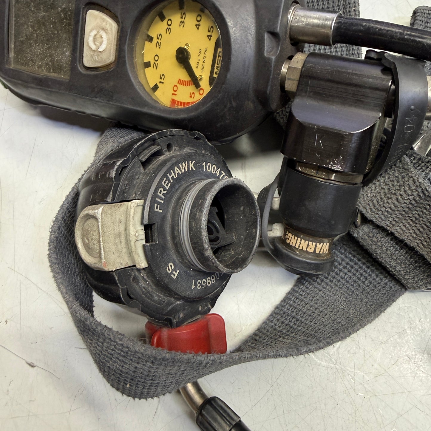 Z@ MSA (*PARTS ONLY*) FireHawk M7 SCBA Air Pack W/ Tank Firefighter Gear (AS-IS)