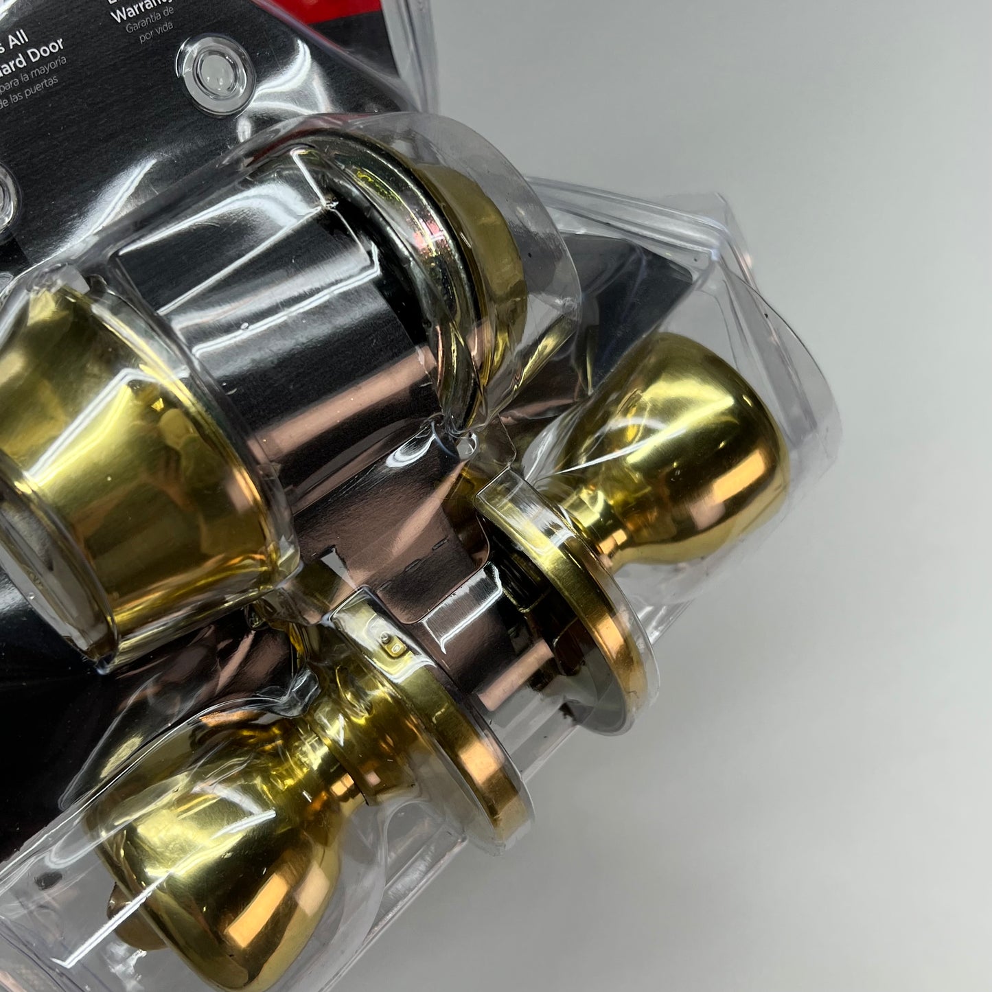 KWIKSET Tylo Deadbolt & Entry Door Knob  1-3/4 in Polished Brass 96950-163 (As-Is)