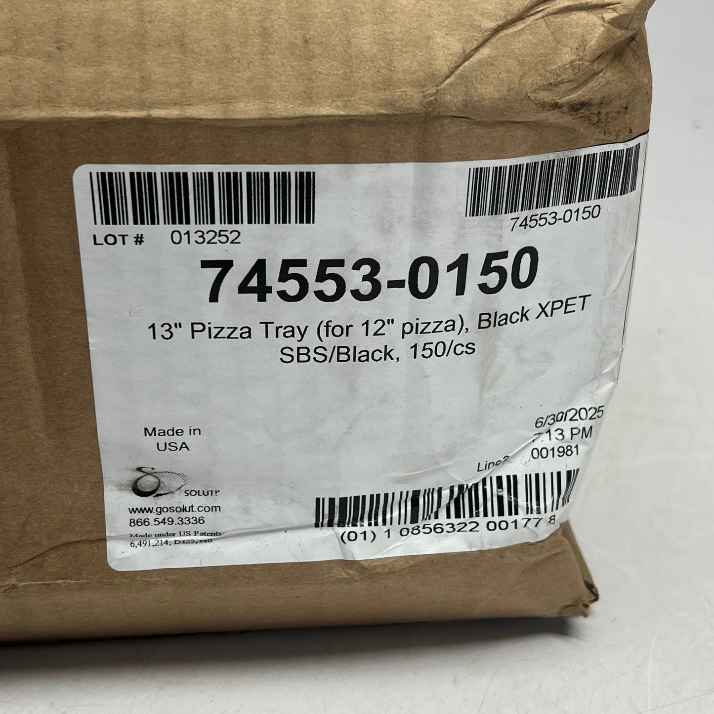 SOLUT (150 PACK) Take & Bake Coated Paperboard Plates for Pizza 13" 77074553