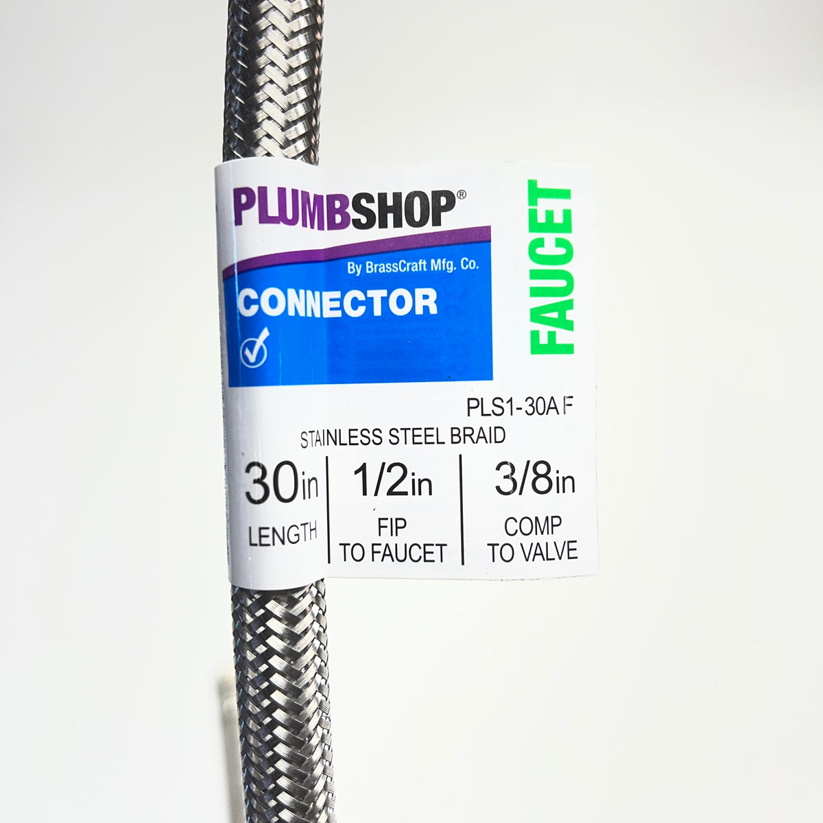 ZA@ PLUMBSHOP (25 PACK) Lav Flex Connector Stainless Steel Braid  30" Length Silver PLS1-30AF