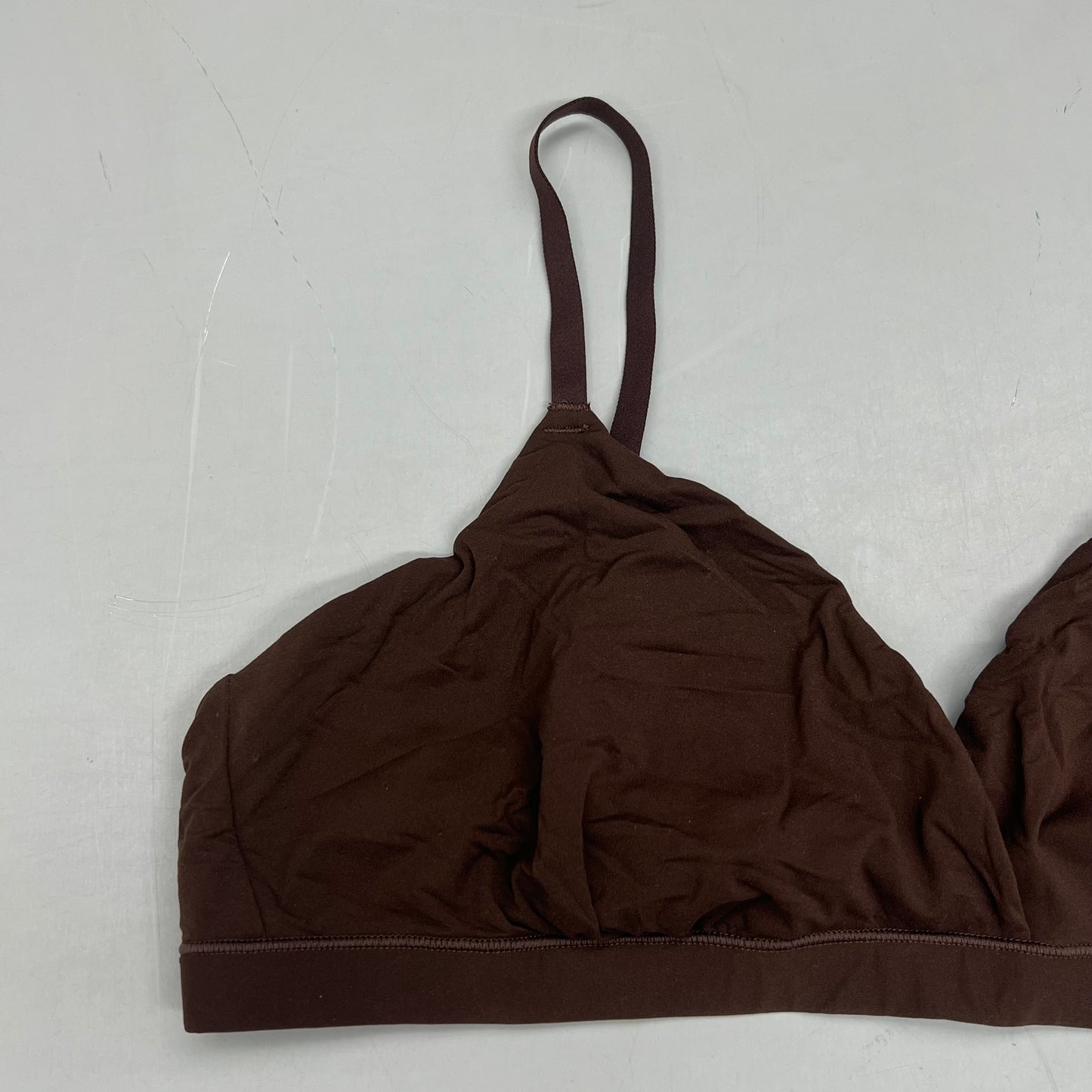 SKIMS Triangle Bralette 2-Ply Mesh w/ Supportive Stretch Women's Sz XL Cocoa