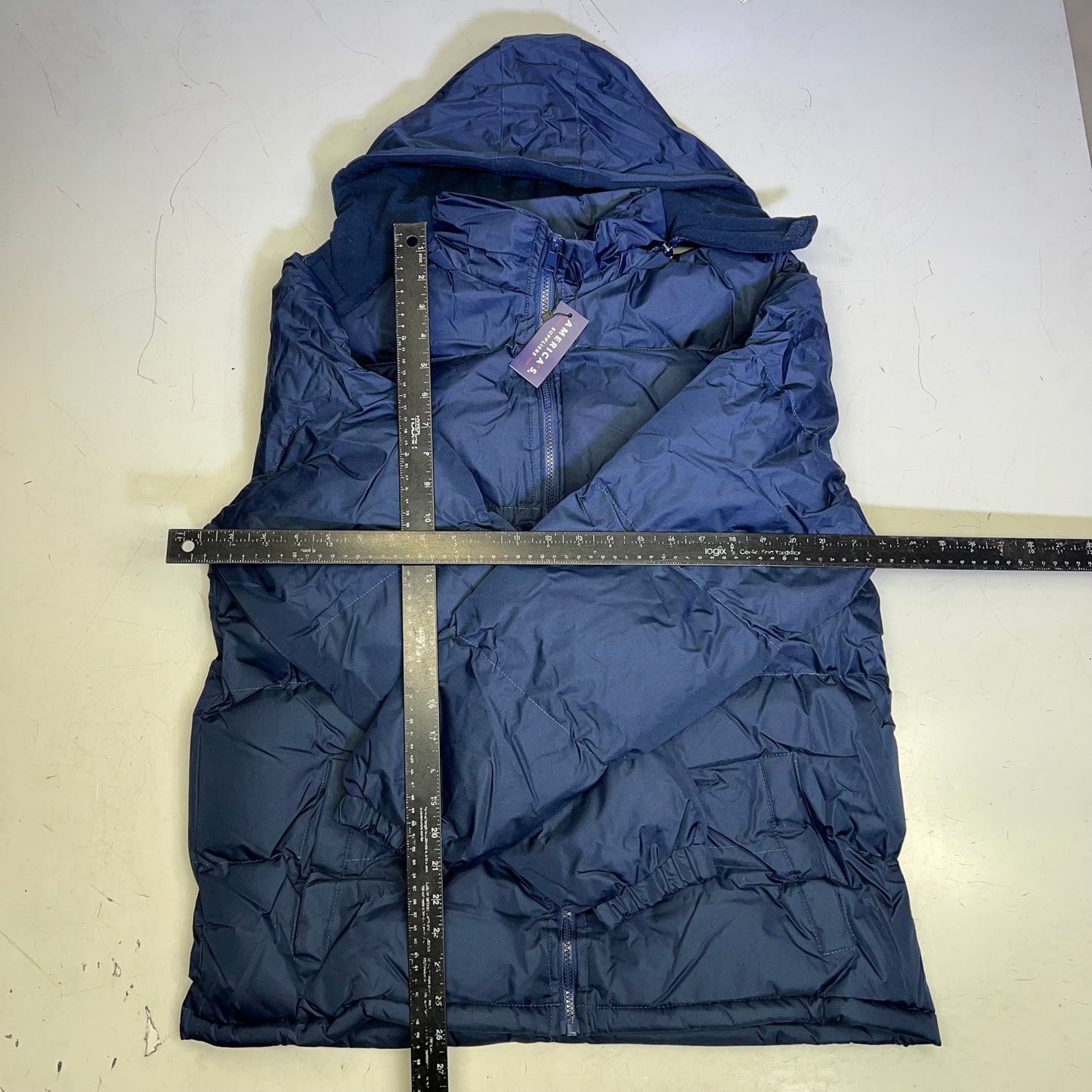 AMERICAS SUPPLIER Heavyweight Zip Up Coat Jacket Men's Sz S Navy Blue 2383077