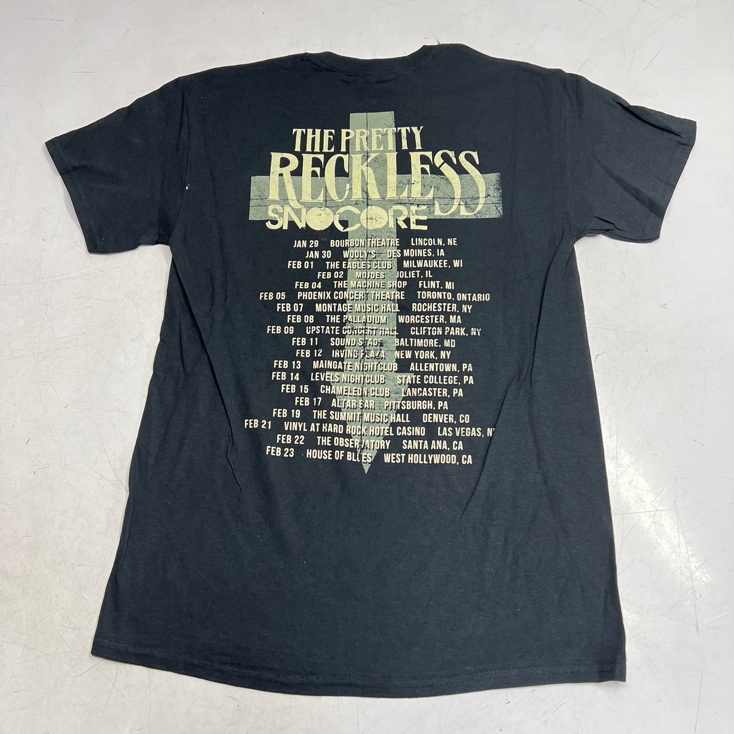 THE PRETTY RECKLESS SNOCORE Tour Graphic Tee Shirt Short Sleeve Unisex Sz M