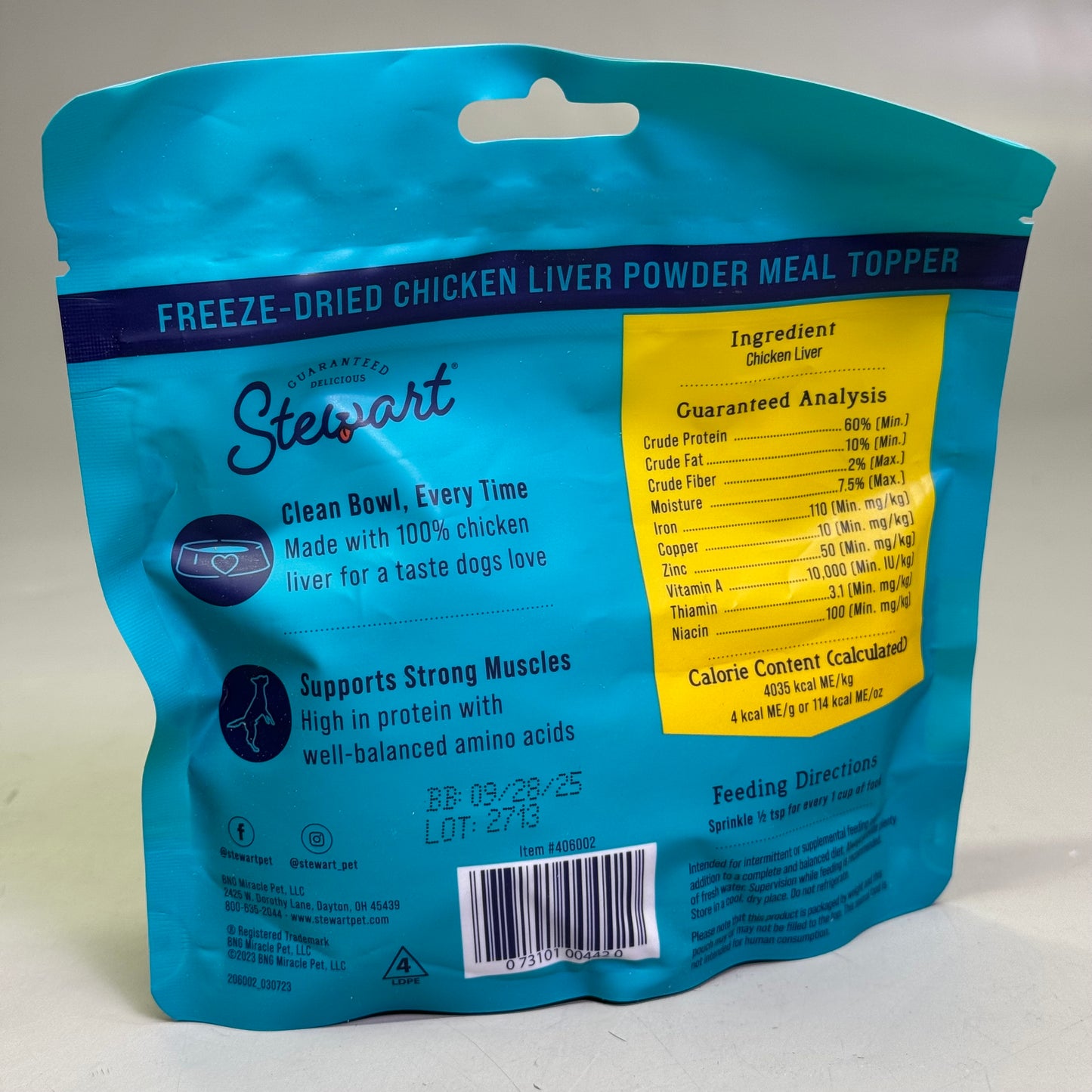 STEWART (12 PACK) Supper Sprinkles Chicken Liver Meal Topper 2.5 oz BB 09/25