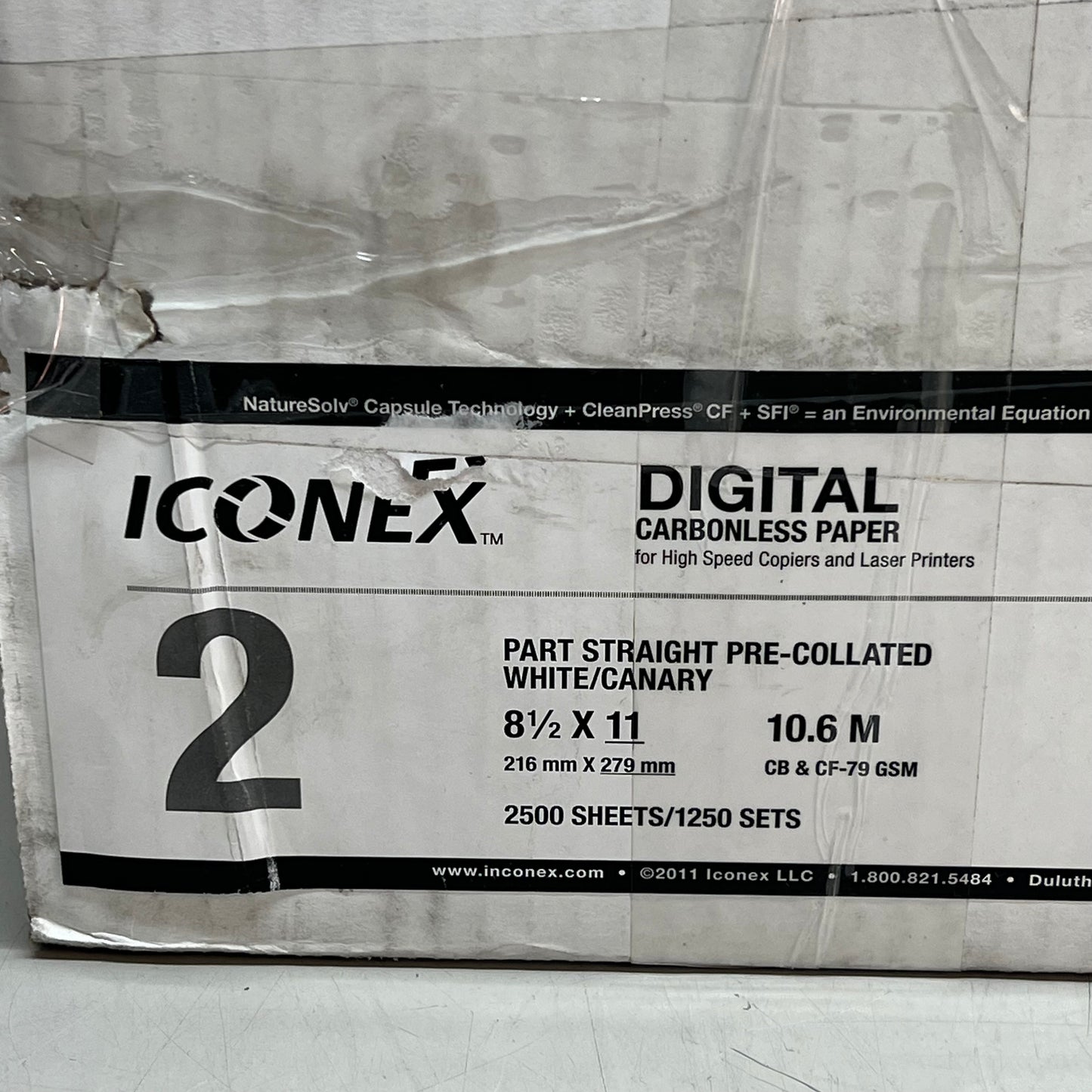 ICONEX (1,250 PACK) Digital Carbonless Paper 2-Part 8.5"X11" White/Canary 9077-1006