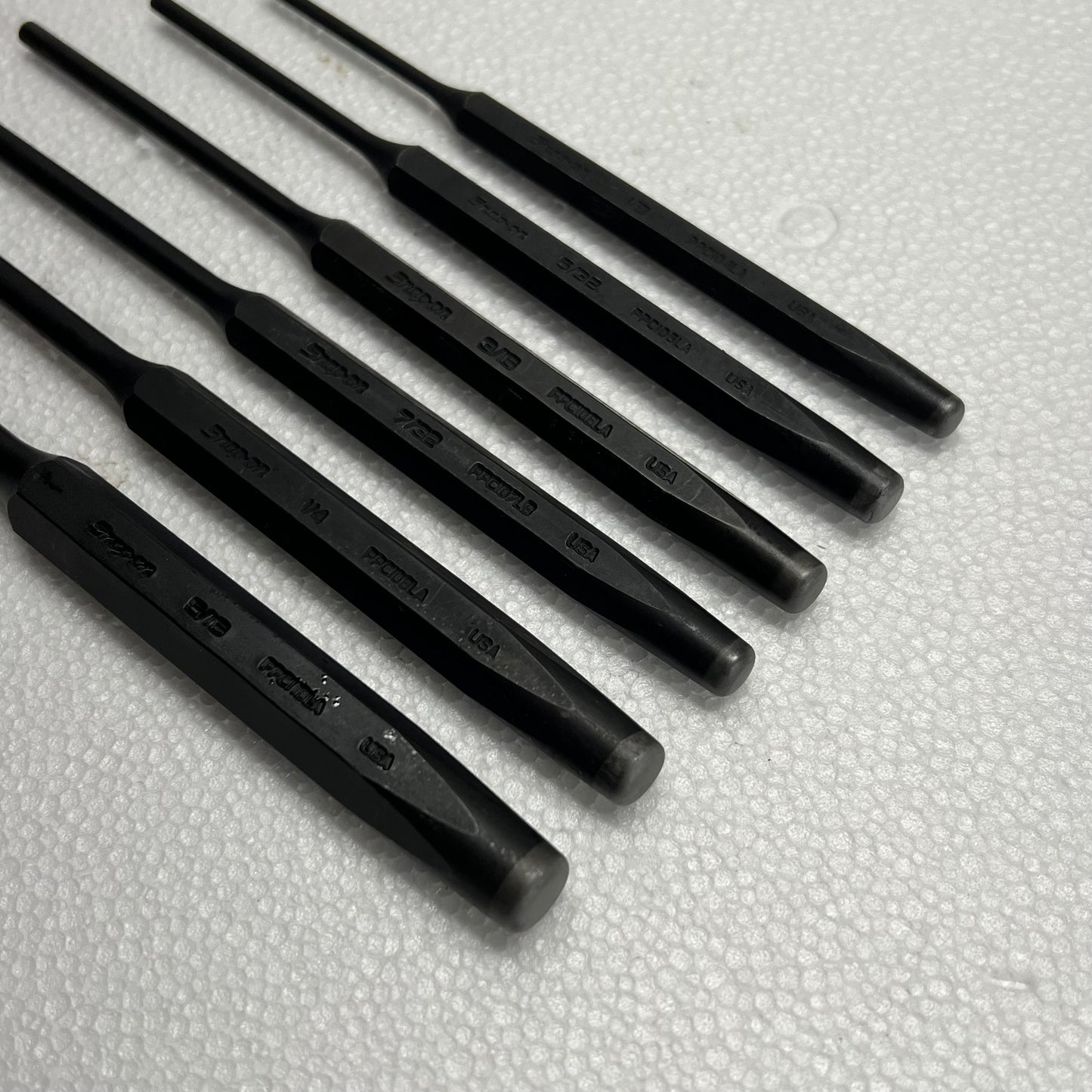 SNAP ON Long Pin Punch Set Parabolic Curve 6 Piece Black PPCL60BK