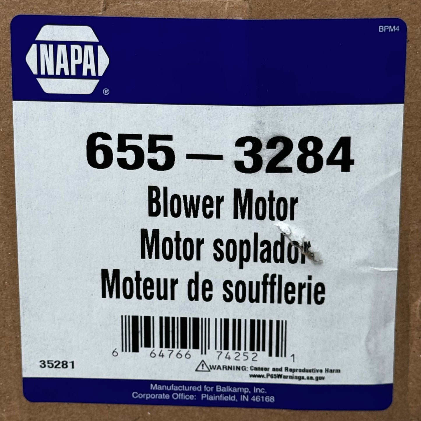 NAPA Blower Motor AC / Heater D-Shaped for Ford & Lincoln 655-3284 35281