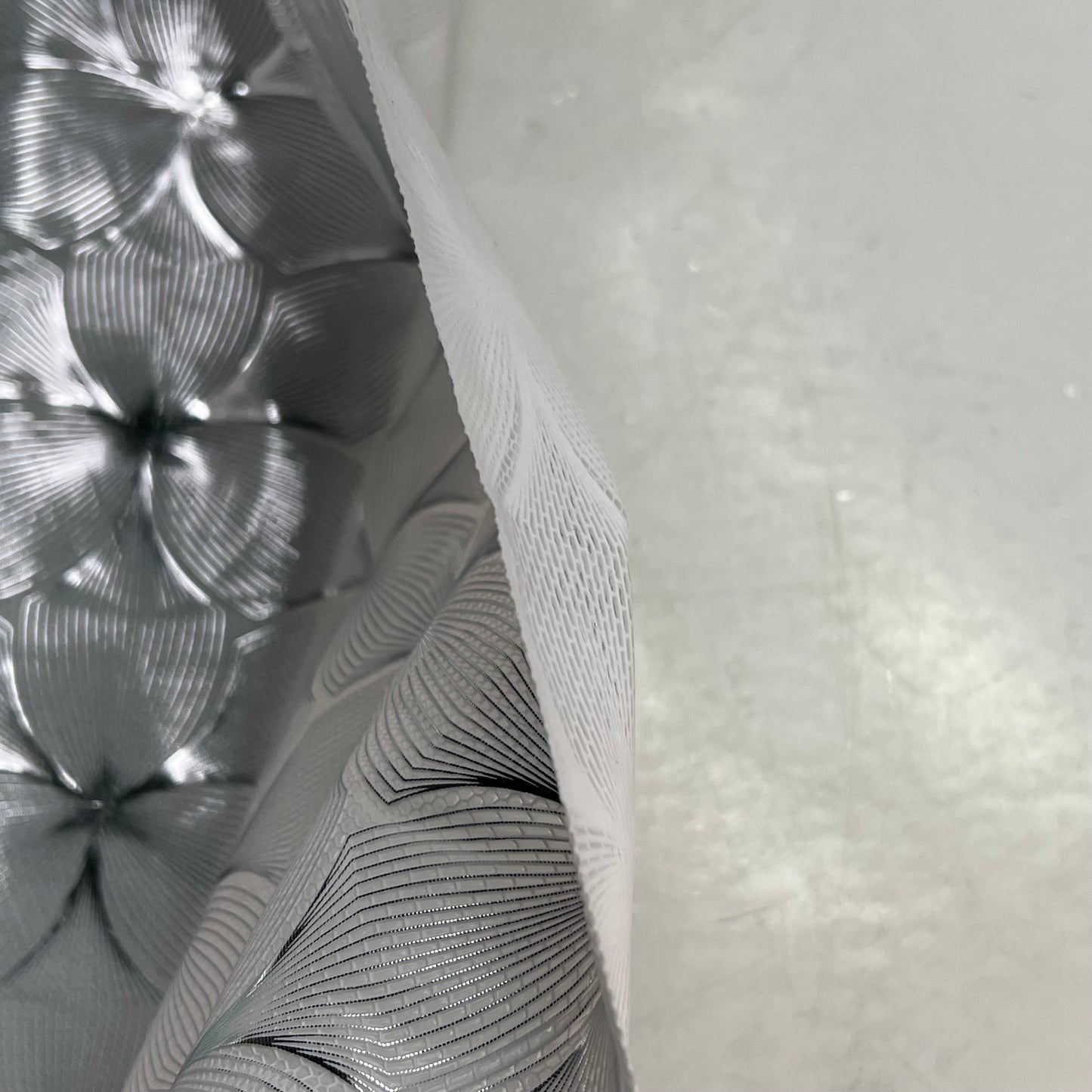 PVC Lace Dining Tablecloth Floral Pattern 54"x60' White/Silver