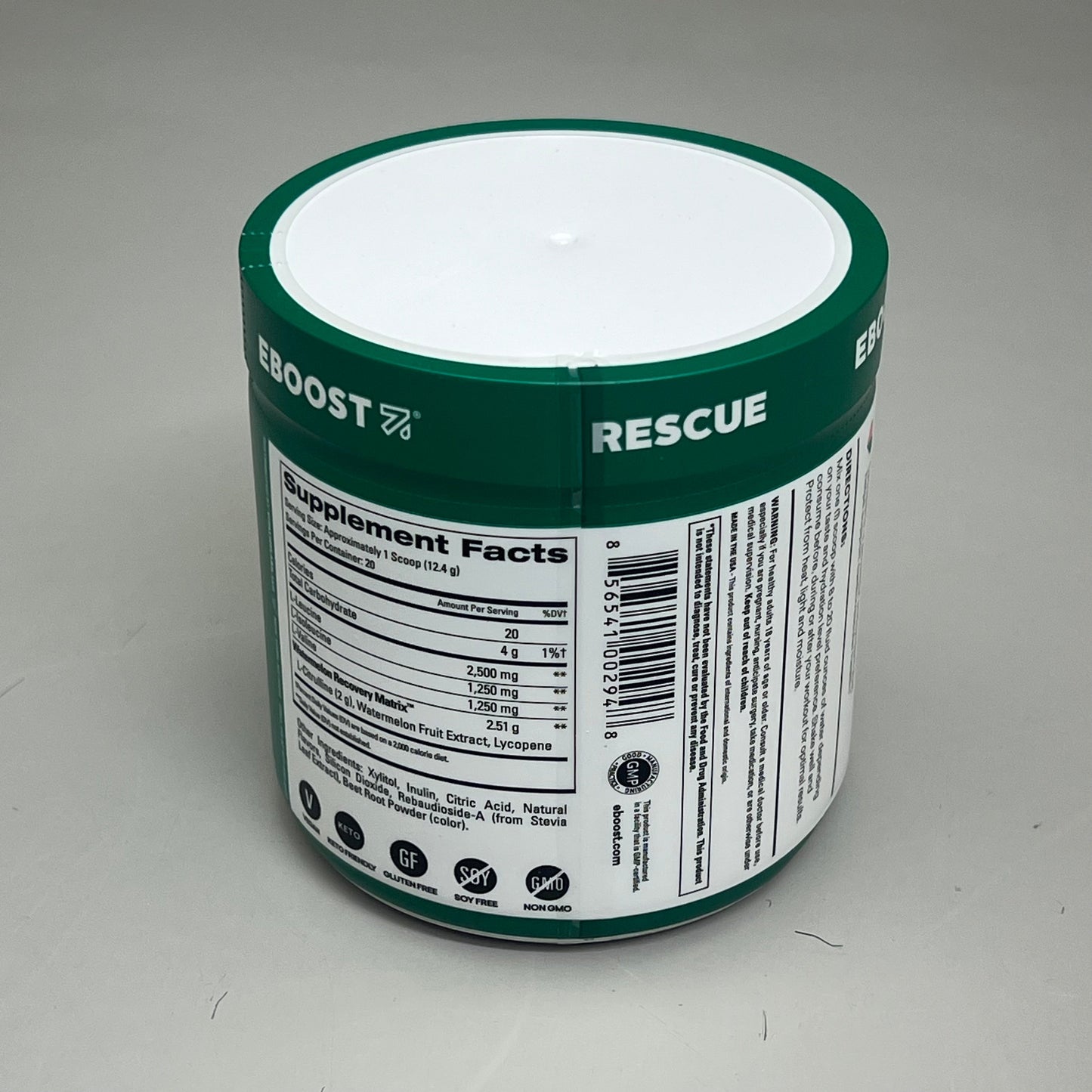 ZA@ EBOOST Gluten-Free Plant-Based Pre-Workout Watermelon Rescue 20 Serving BB 08/25 E