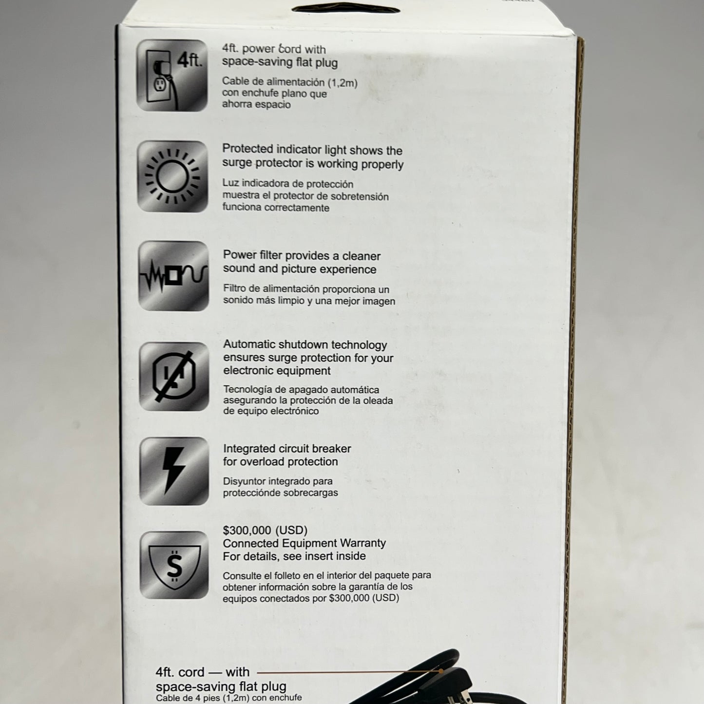 GENERAL ELECTRIC Jasco Ultra Pro Surge Protector 7 Outlet 4' Cord Black 5597