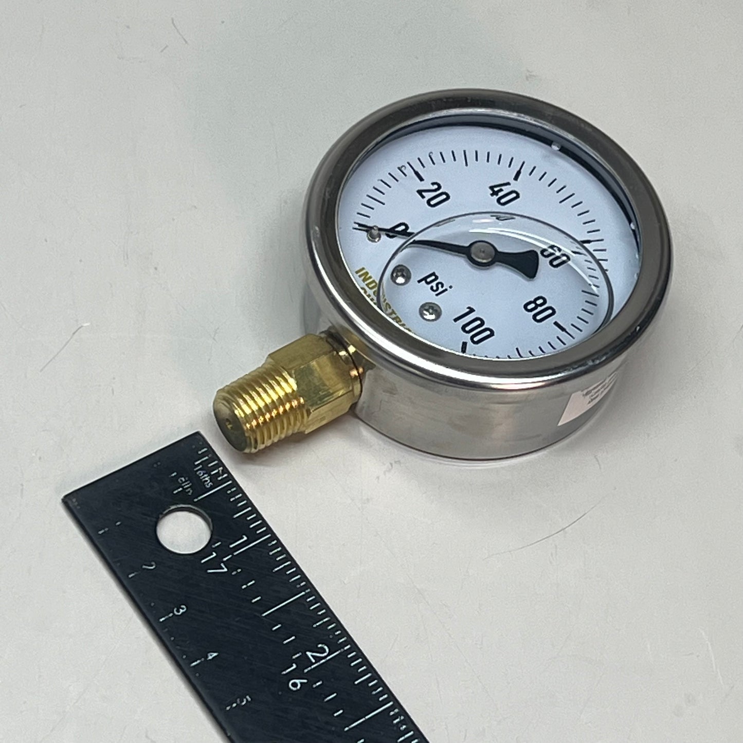 INDUSTRIAL CHOICE Stainless Steel Pressure Gauge 0-100 PSI 2.5" LS-100-2.5-SS-4