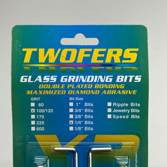 AANRAKU (SET OF 2) Twofers Grinding Bits 100/120 Diamond Mesh Grit 1/4"