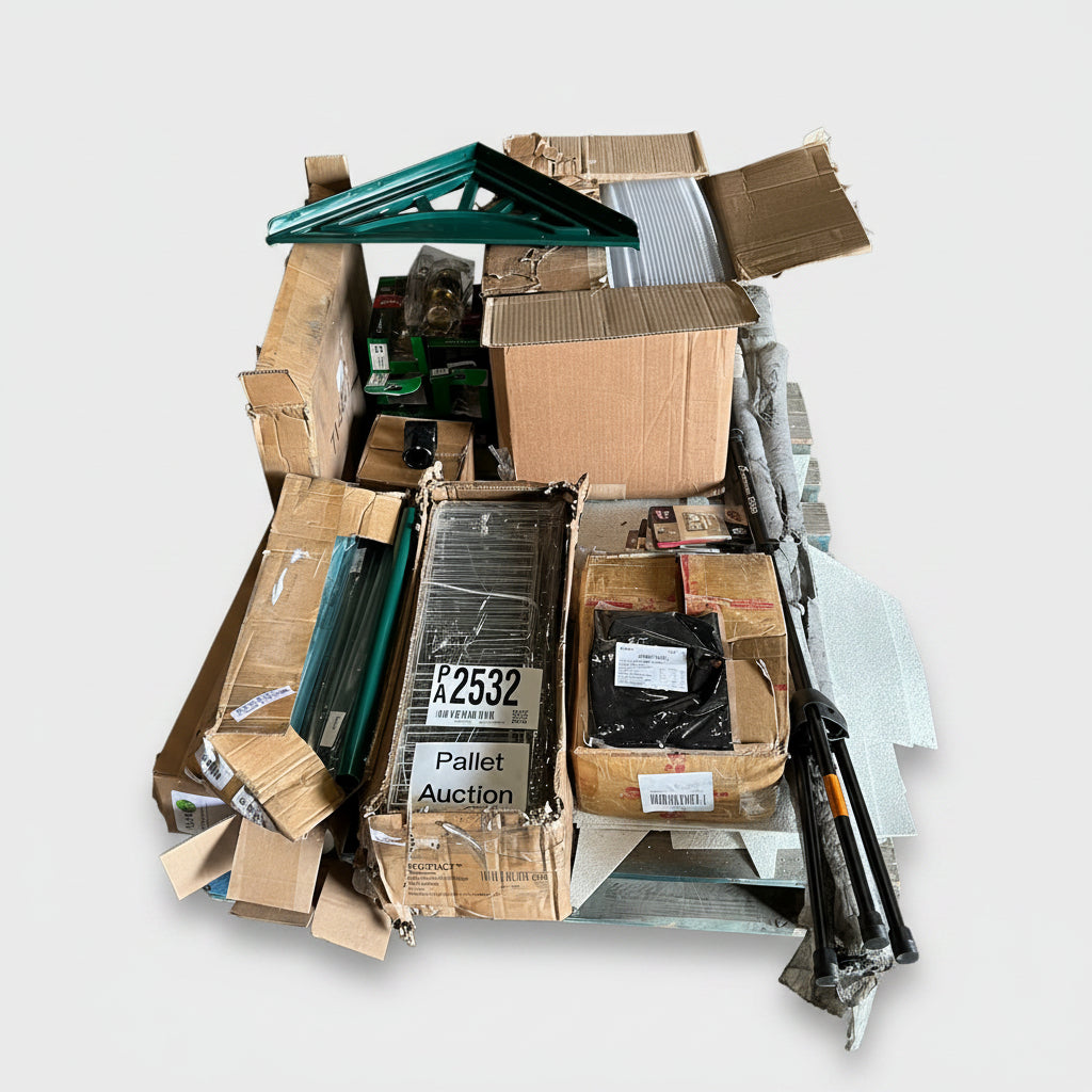 ZA@ Pallet of MIXED Gorilla Playground Hardware & Window, Building Material, Tripod Stand, Chrome Shelving Organization & More! (AS-IS)
