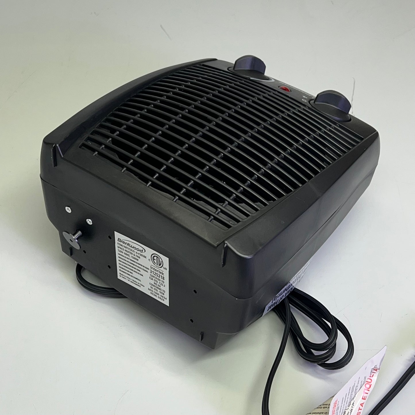 ZA@ BRENTWOOD Portable Ceramic Electric Space Heater 1500 Watt Max Black  H-F305BK
