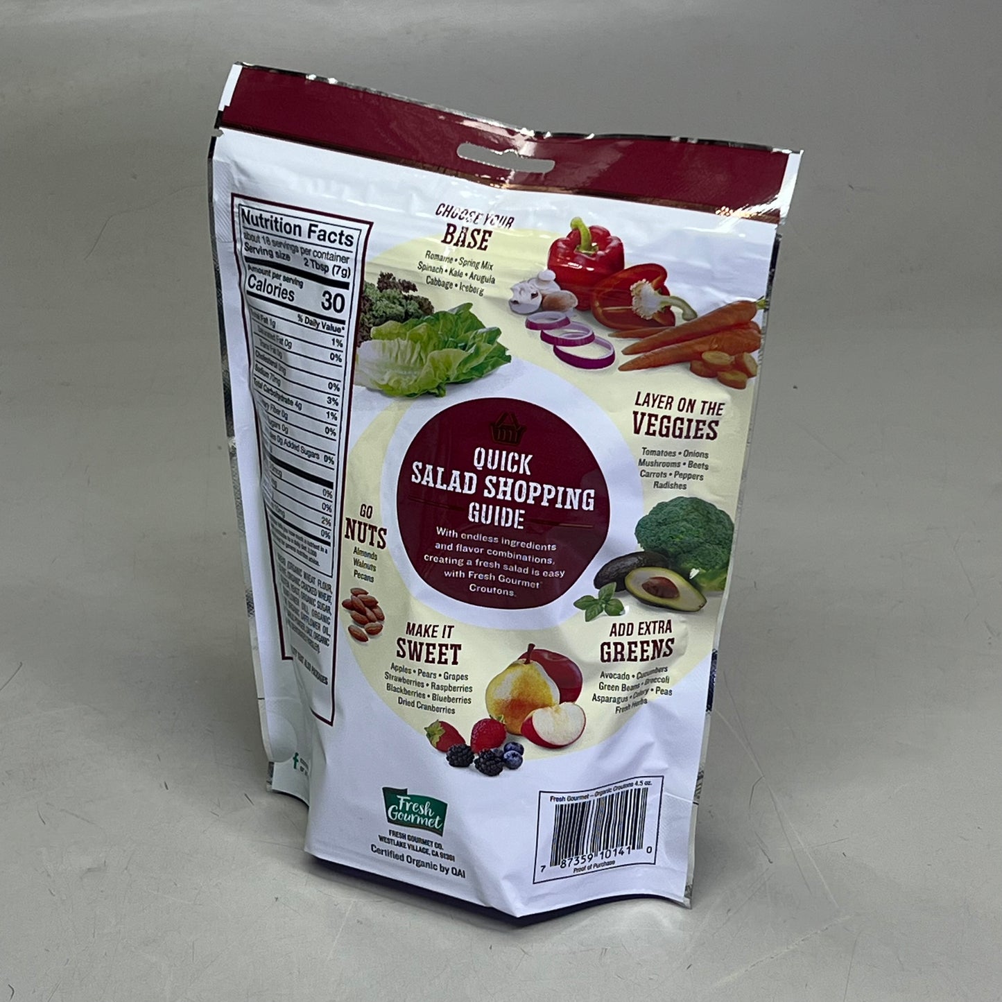 FRESH GOURMET (9 PACK) Organic Croutons Seasoned Salad Topping 4.5 oz BB 04/26