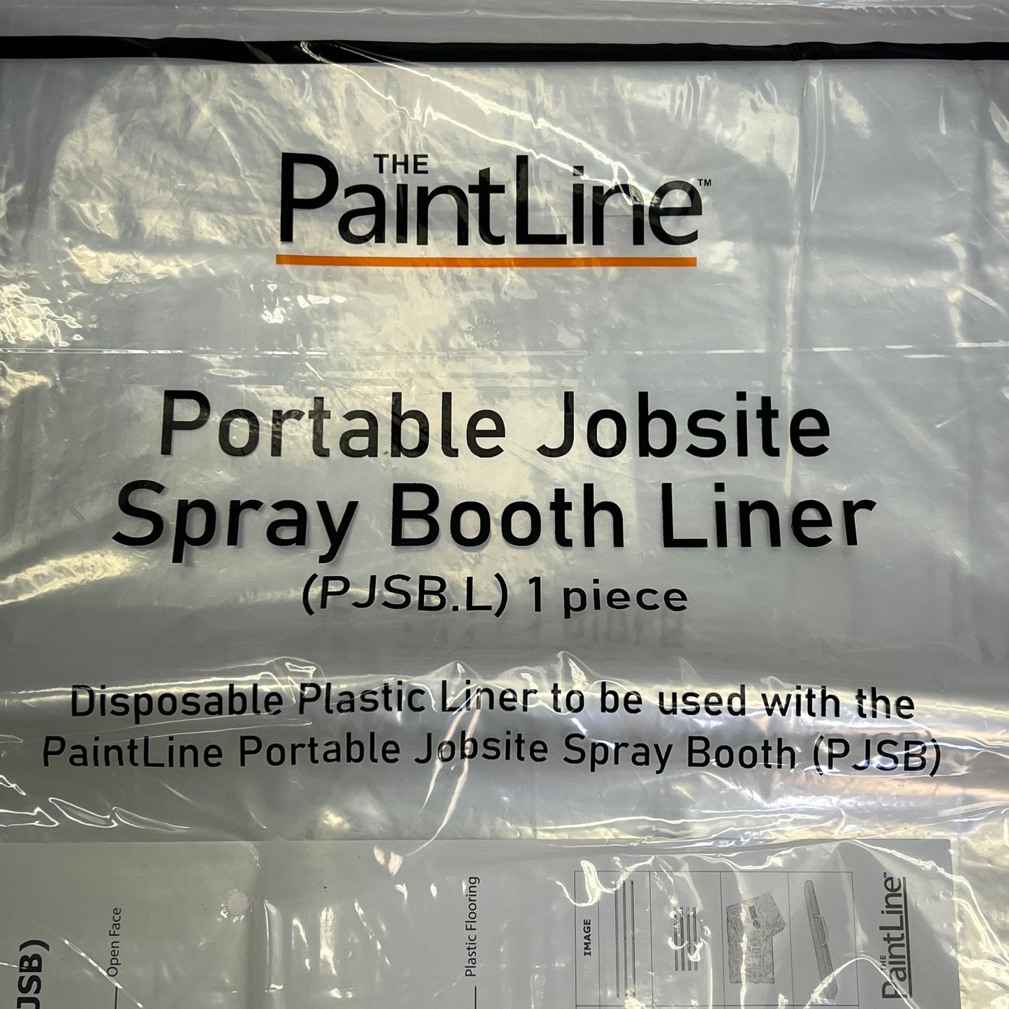 PAINT LINE (3 PACK) Portable Jobsite Spray Booth Liner 80"x80" Clear PJSB