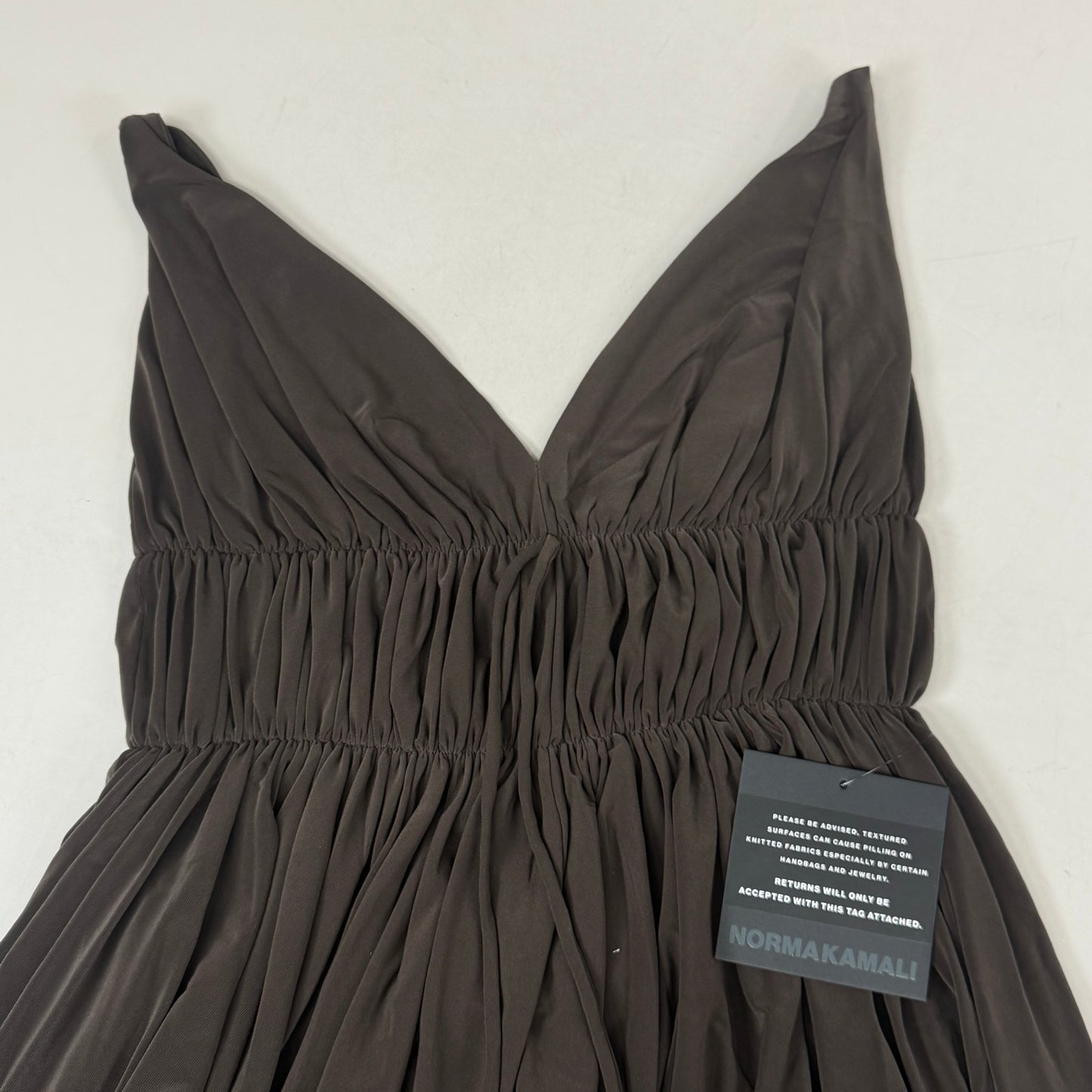 NORMA KAMALI Goddess Dress Unlined Women's Sz XL/42 Chocolate KK3233PL292028