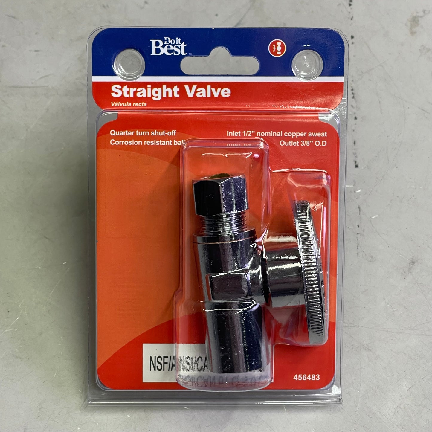 DO IT BEST (6 PACK) Quarter Turn Straight Valve 1/2"COP x 3/8"OD DIB62PCLF 456483