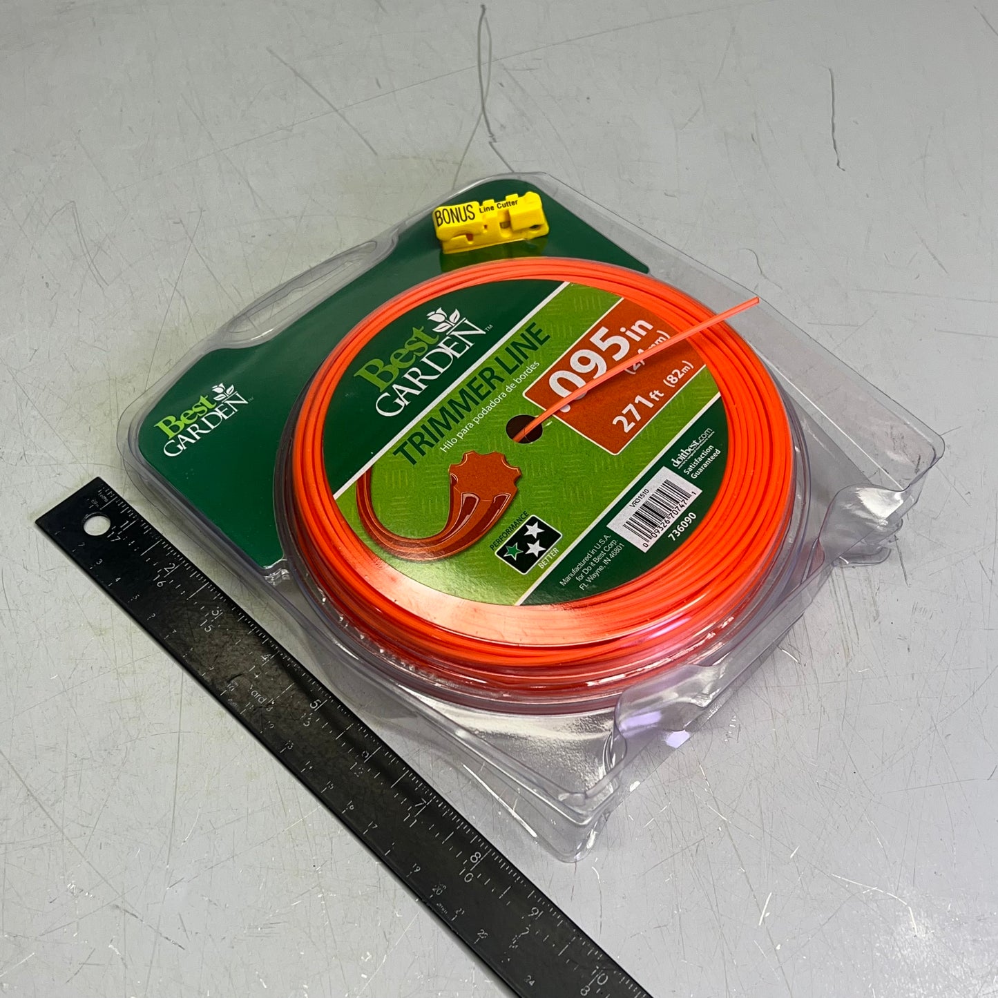 BEST GARDEN (2 PACK) Trim Line 7-Point Star Shape 271' Orange VR31510 736090