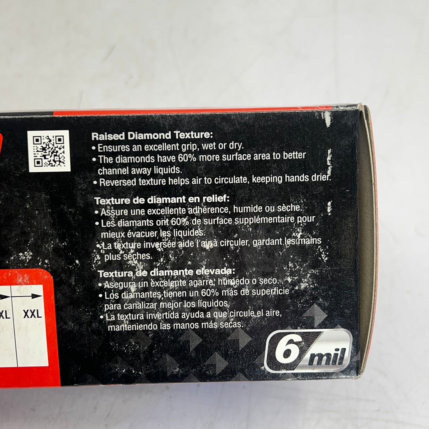 AMMEX (3 PACK, 100 EACH) Gloveworks Nitrile Gloves Powder-free Sz XXL 6MIL Black
