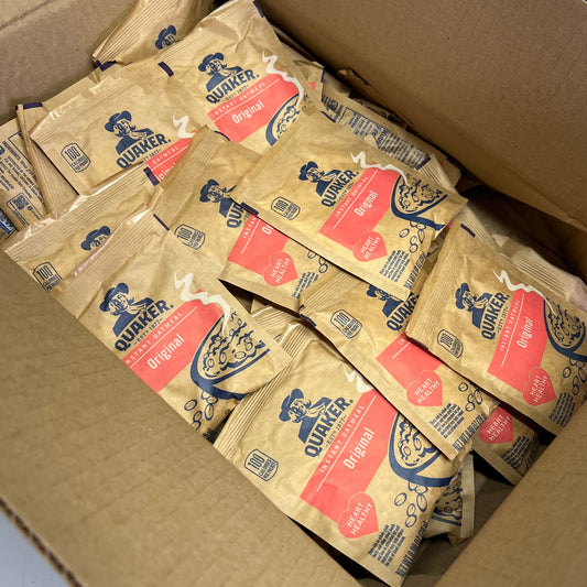 QUAKER (48 COUNT) Instant Oatmeal Original Flavor Individual Packages BB 05/26