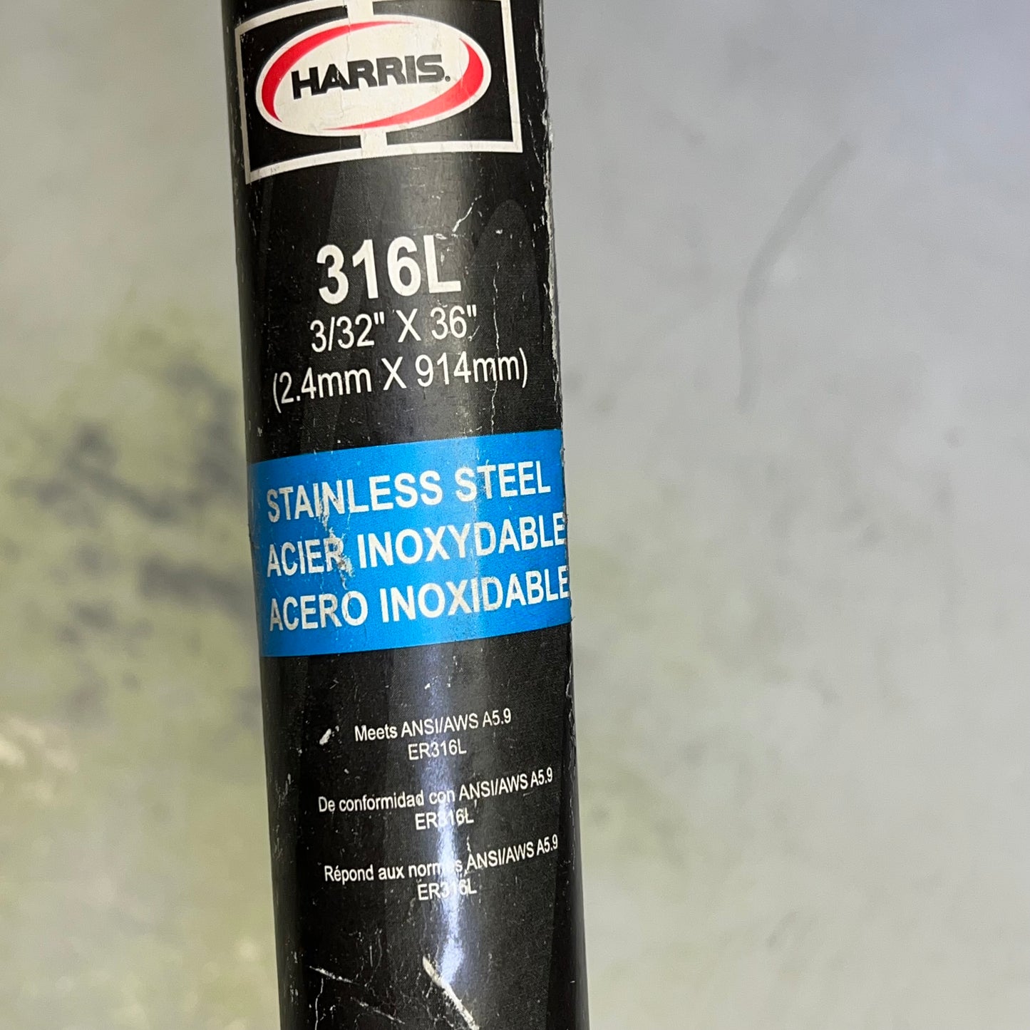 HARRIS (10 LBS) 316L Stainless Steel TIG Welding Rod 3/32" X 36" Silver 316LT50