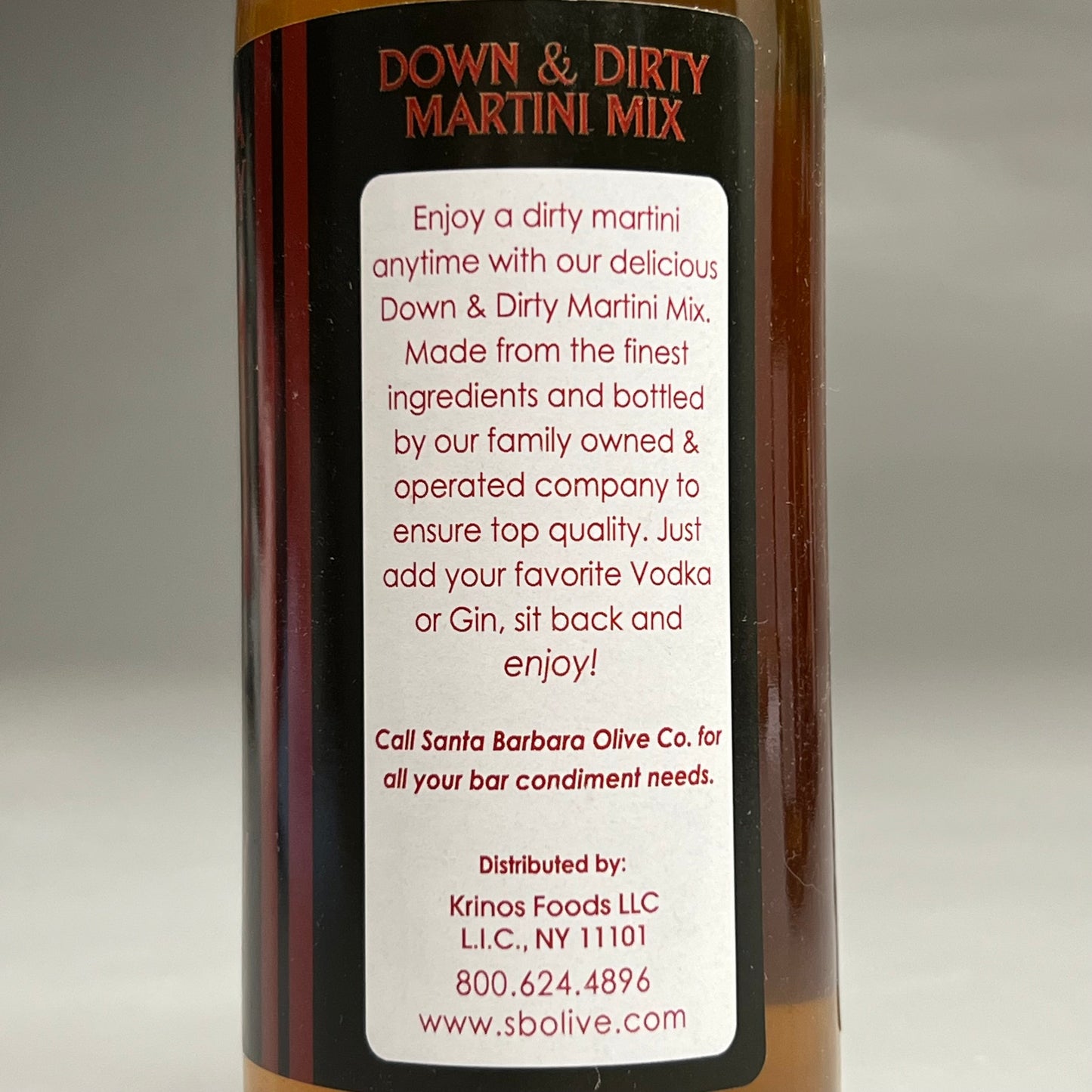 SANTA BARBARA OLIVE COMPANY 12pk Down & Dirty MARTINI MIX (BB 3/30/25)