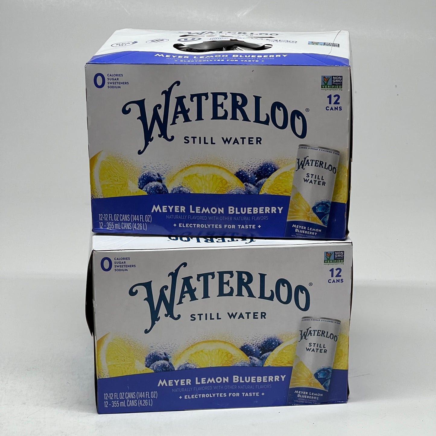 ZA@ WATERLOO (24 PACK) Meyer Lemon Blueberry Still Water 12 fl oz. BB 02/27